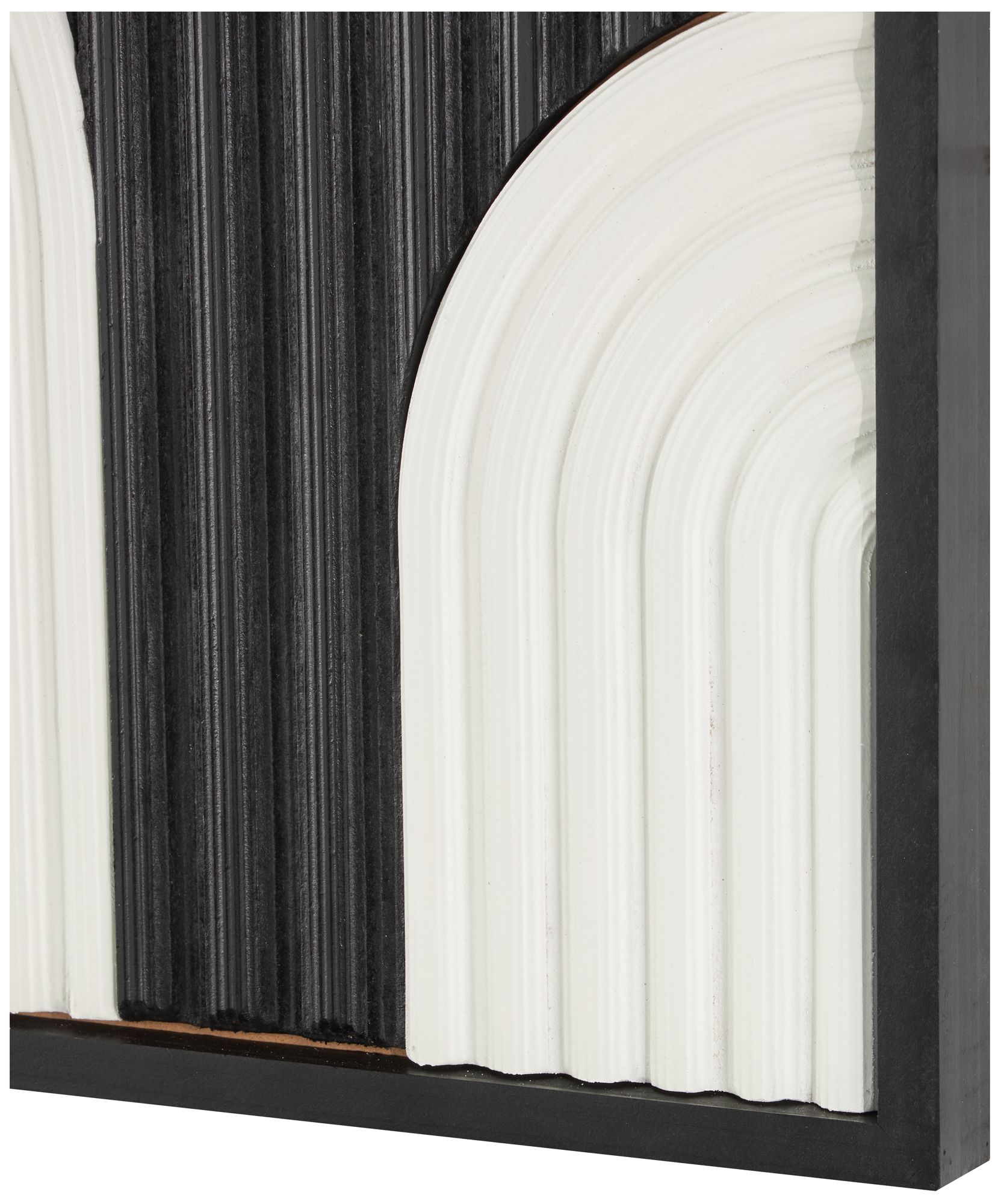 Image 3 White Wood Modern Wall Decor, S/2 16"W, 16"H more views