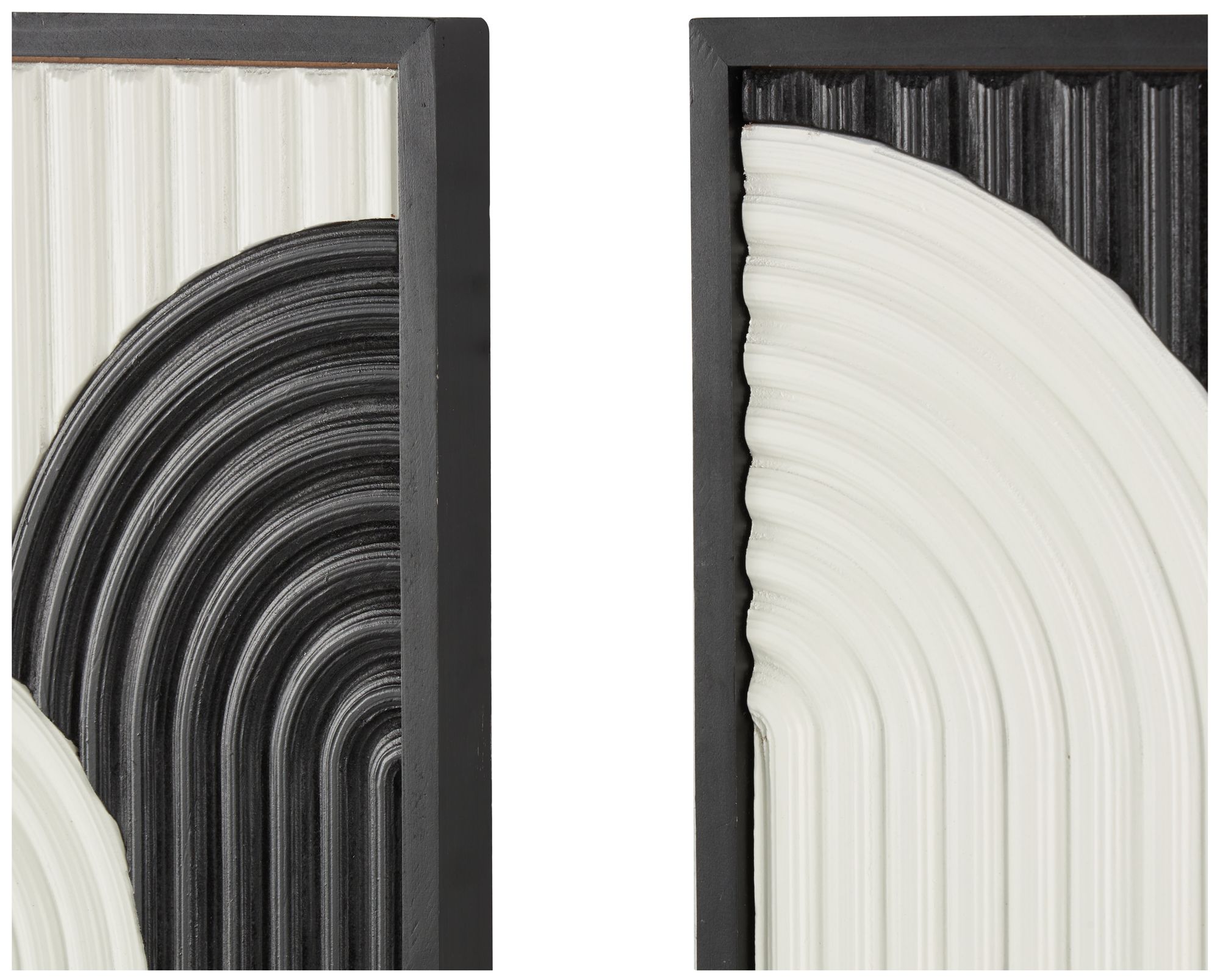 Image 4 White Wood Modern Wall Decor, S/2 16"W, 16"H more views