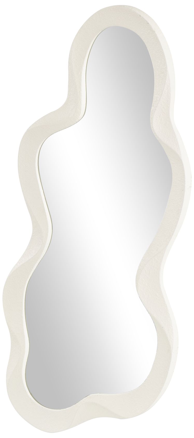 Image 6 White Wood Modern Wall Mirror, 18" x 1" x 39" more views