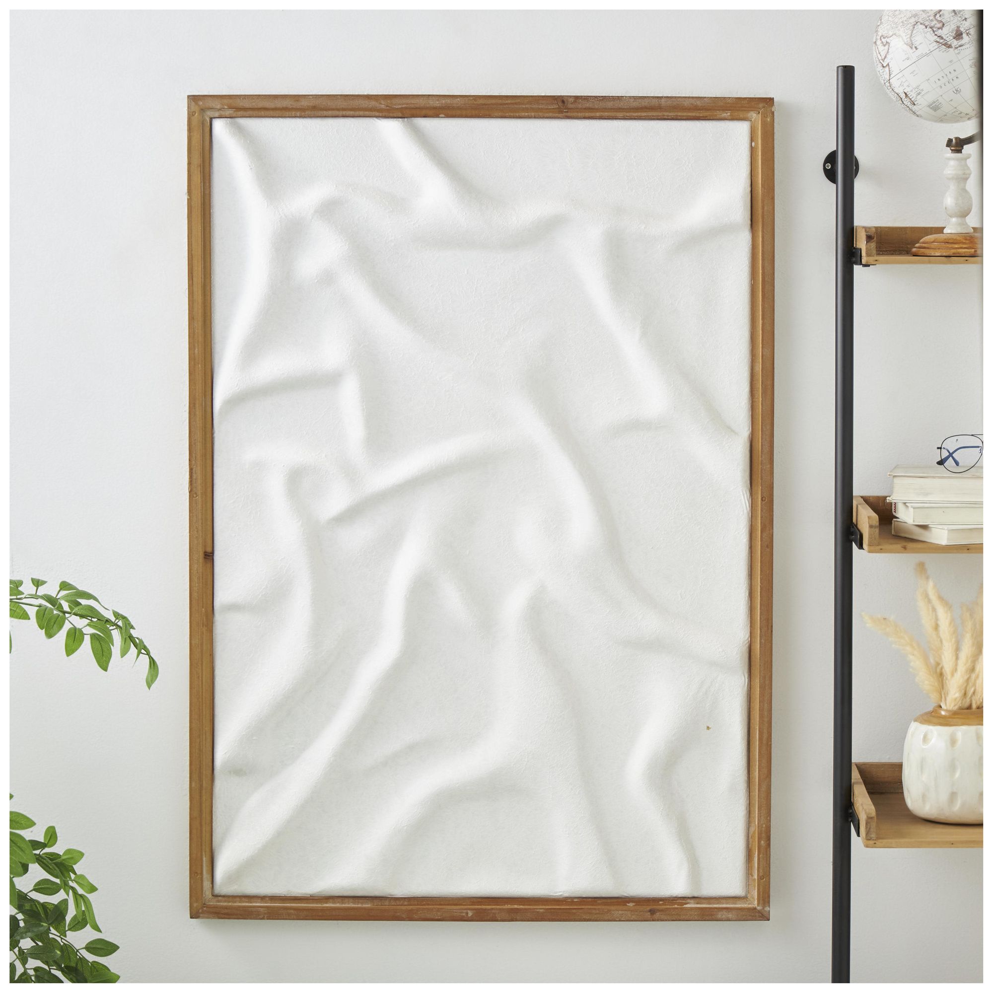 Image 4 White Wood Natural Framed Wall Art, 32" x 1" x 45" more views