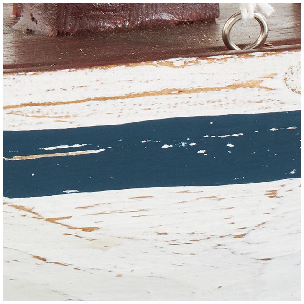 White Wood Nautical Sculpture, 14" x 4" x 21"