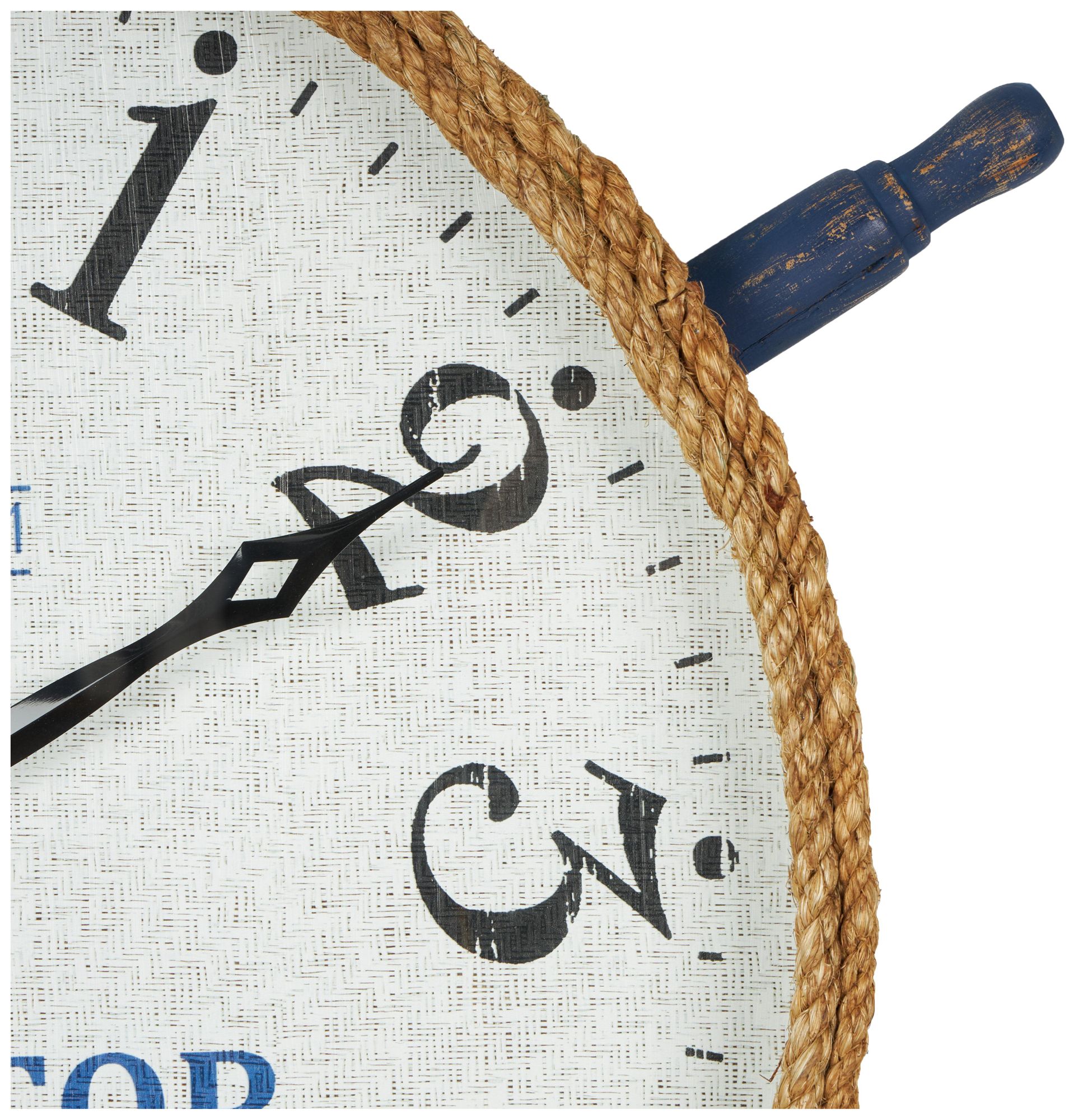 Image 3 White Wood Nautical Wall Clock, 33" x 3" x 33" more views