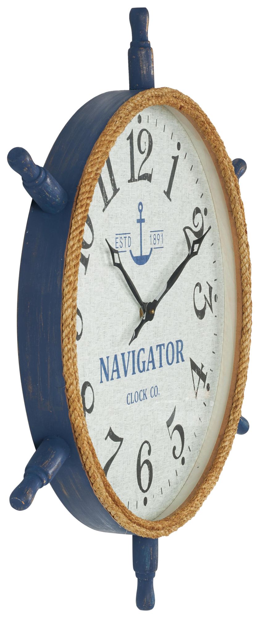 Image 6 White Wood Nautical Wall Clock, 33" x 3" x 33" more views