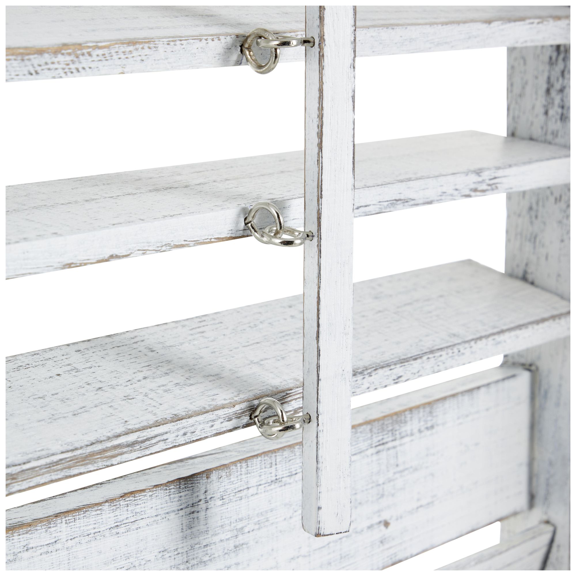 Image 3 White Wood Rustic Room Divider Screen, 47" x 1" x 67" more views