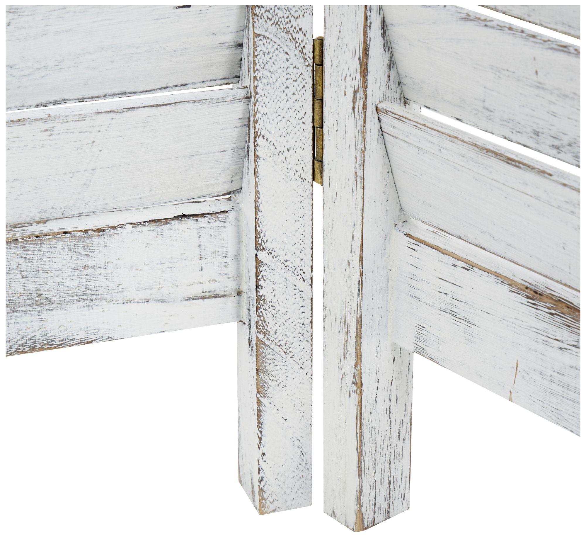 Image 4 White Wood Rustic Room Divider Screen, 47" x 1" x 67" more views