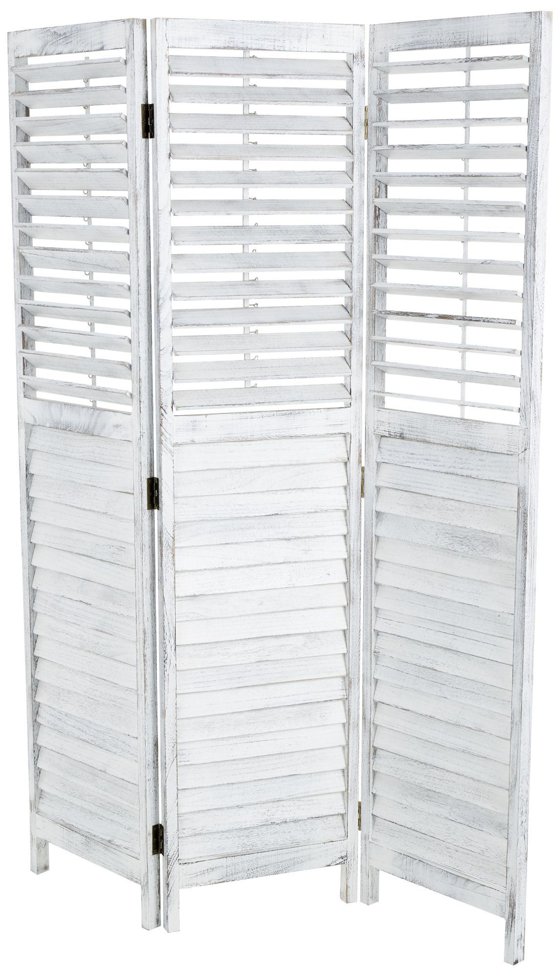 Image 5 White Wood Rustic Room Divider Screen, 47" x 1" x 67" more views