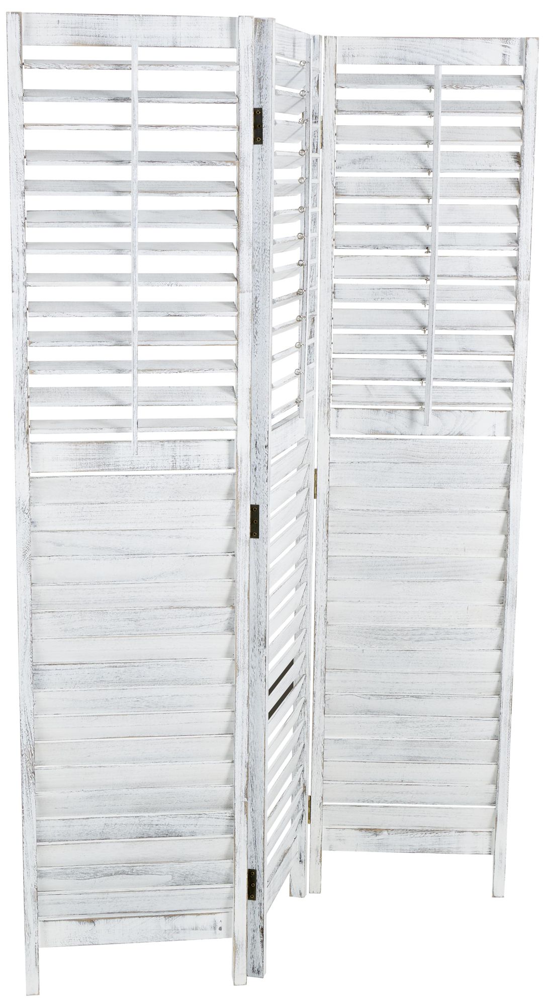 Image 6 White Wood Rustic Room Divider Screen, 47" x 1" x 67" more views