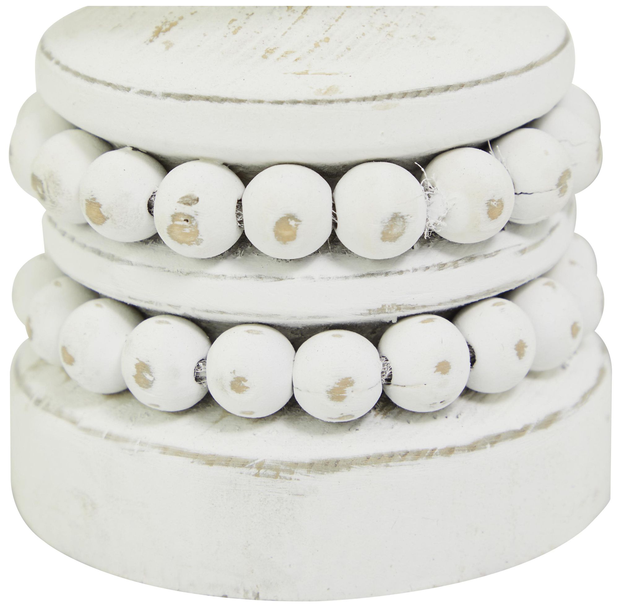 Image 3 White Wood Traditional Candle Holder, S/2 8", 4"H more views