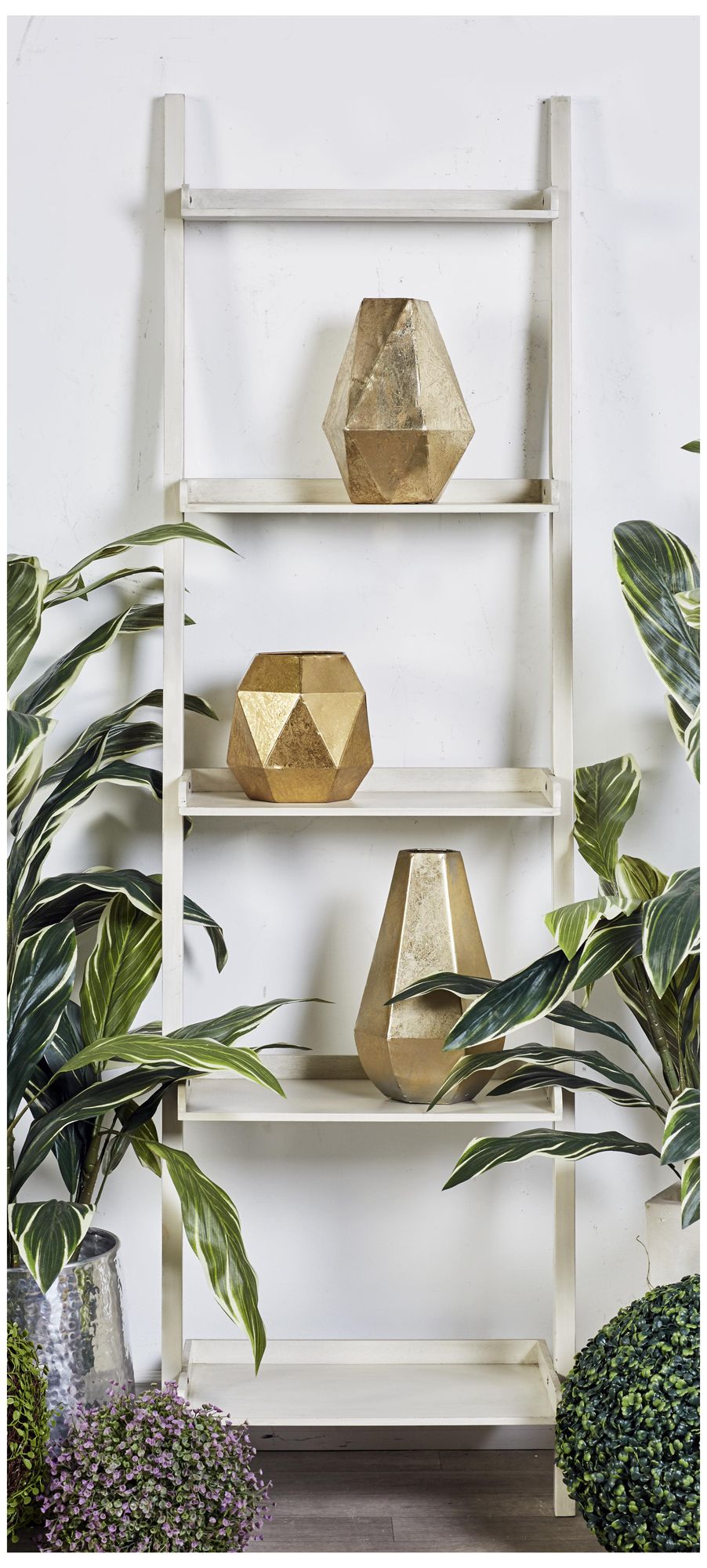 Image 3 White Wood Traditional Shelving Unit, 20" x 14" x 69" more views