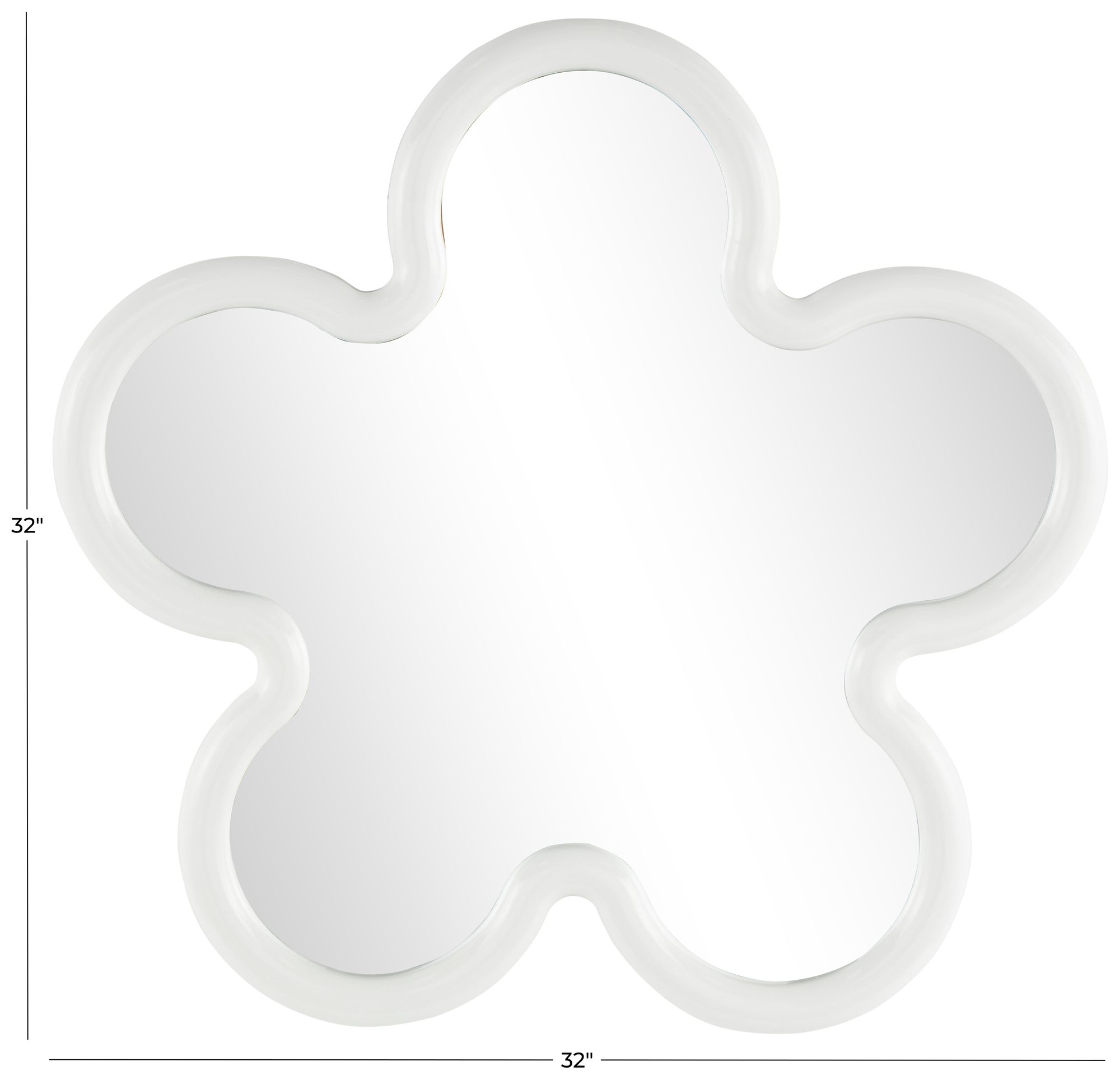 Image 7 White Wood Traditional Wall Mirror, 32" x 2" x 32" more views