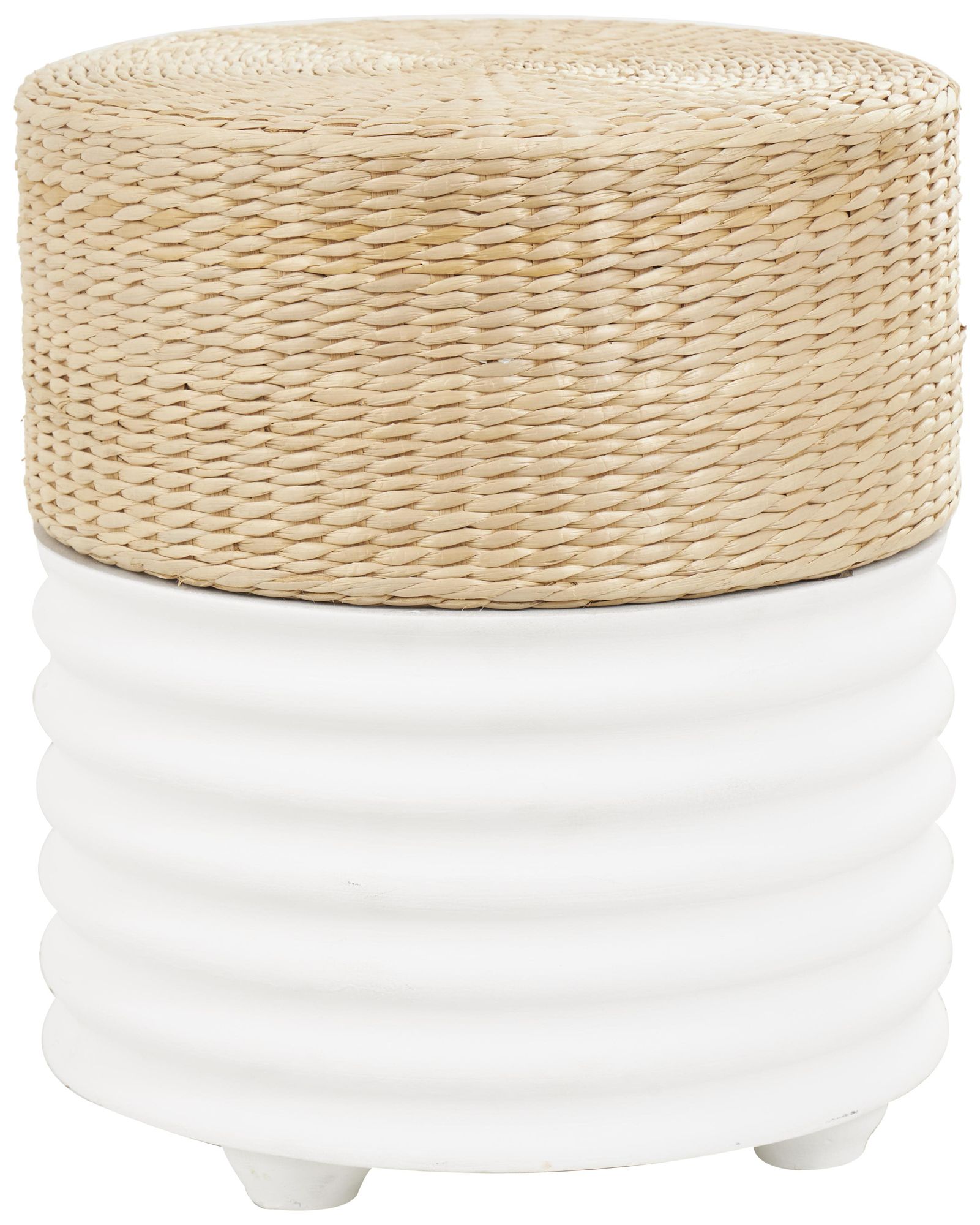 Image 2 White Wooden Bohemian Accent Table, 15" x 15" x 18"