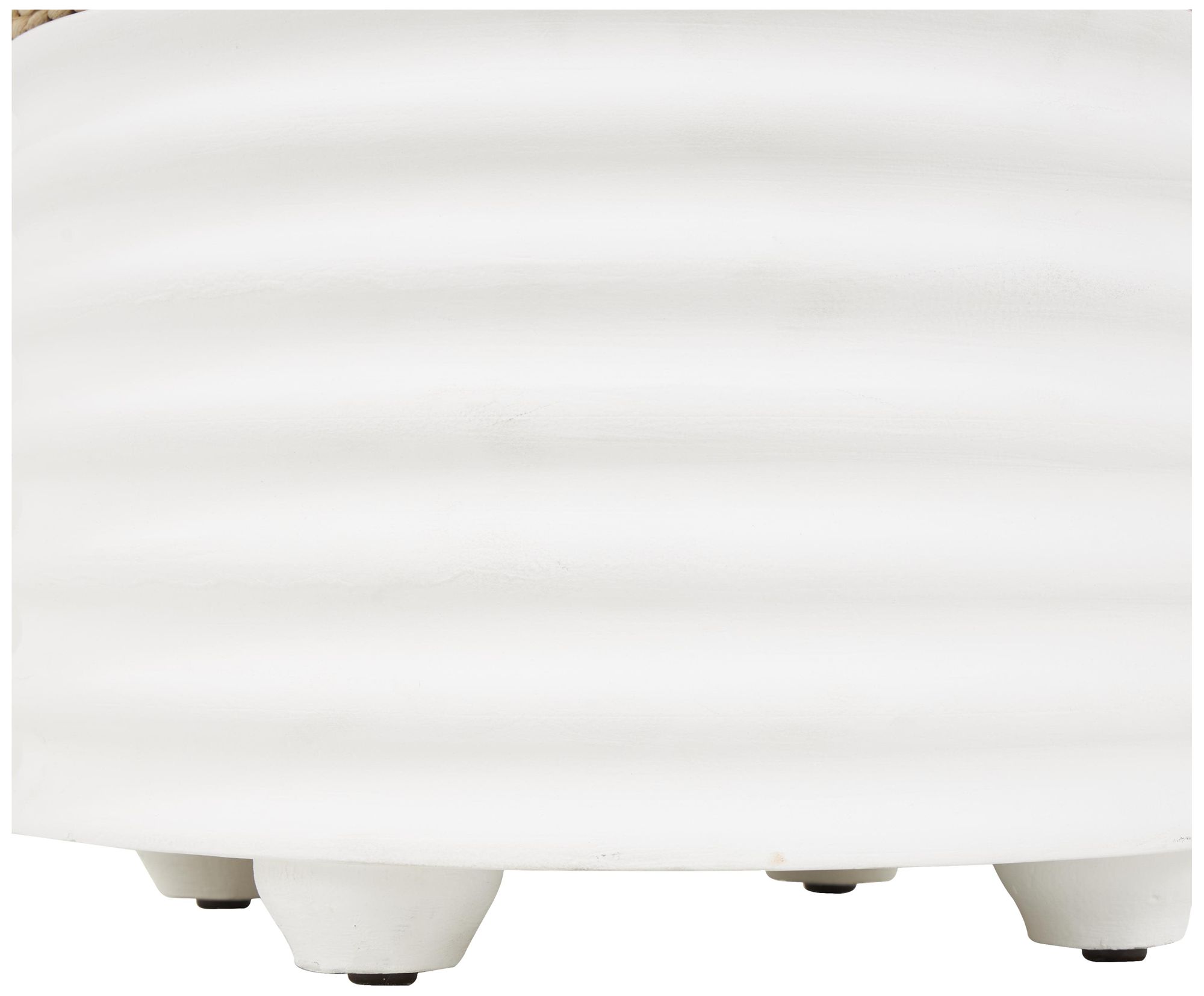 Image 3 White Wooden Bohemian Accent Table, 15" x 15" x 18" more views