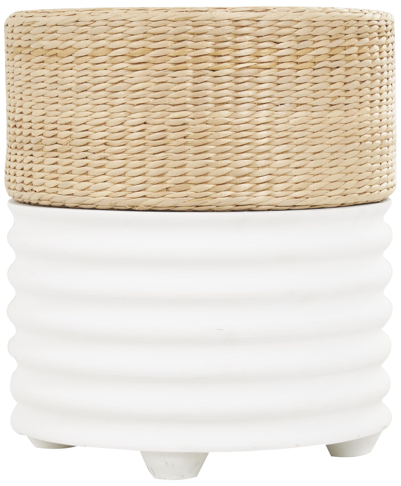 Image 6 White Wooden Bohemian Accent Table, 15" x 15" x 18" more views