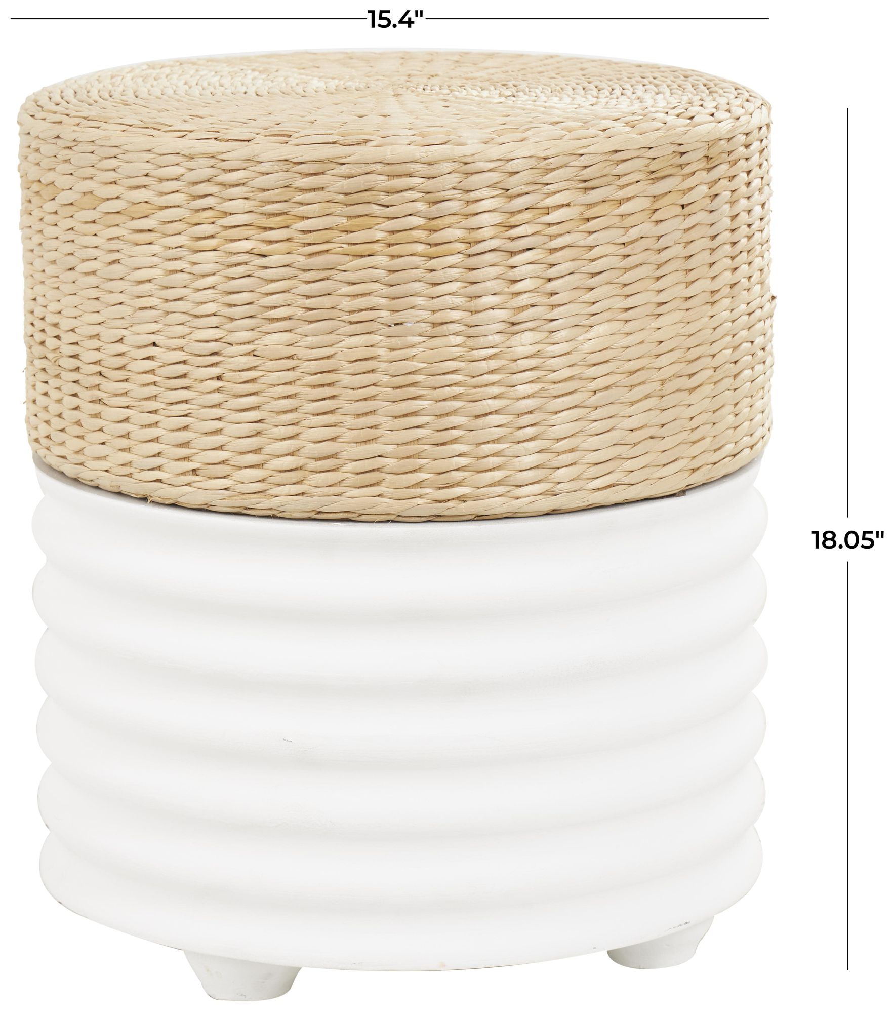 Image 7 White Wooden Bohemian Accent Table, 15" x 15" x 18" more views