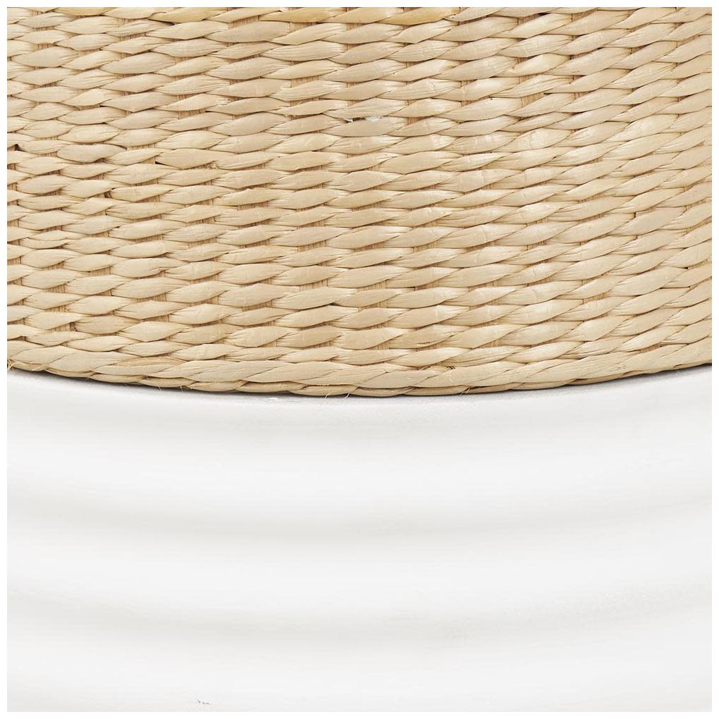 White Wooden Bohemian Accent Table, 15" x 15" x 18"