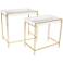 White Wooden Contemporary Accent Table, S/2 22", 20"W