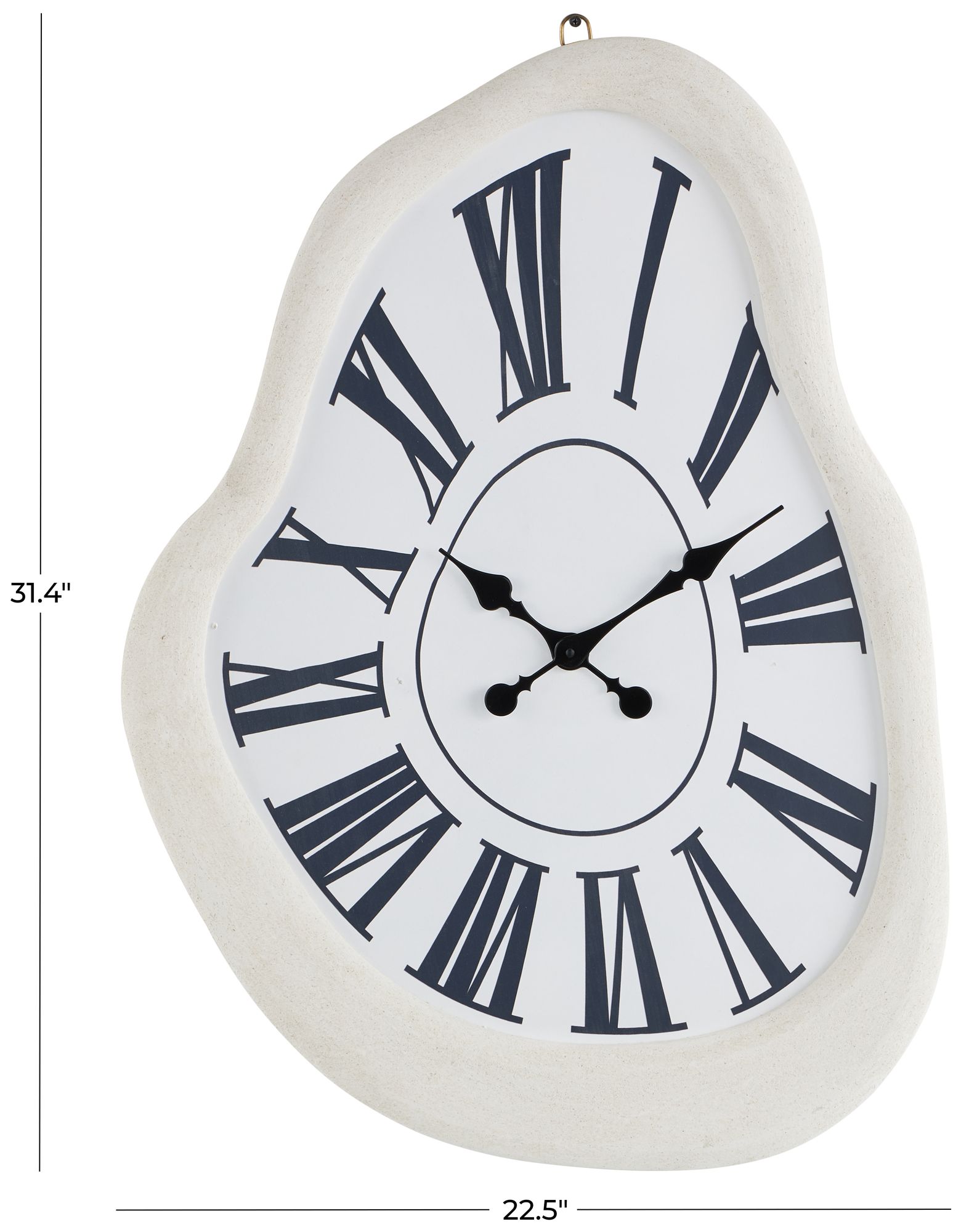 Image 7 White Wooden Contemporary Wall Clock, 23" x 2" x 31" more views