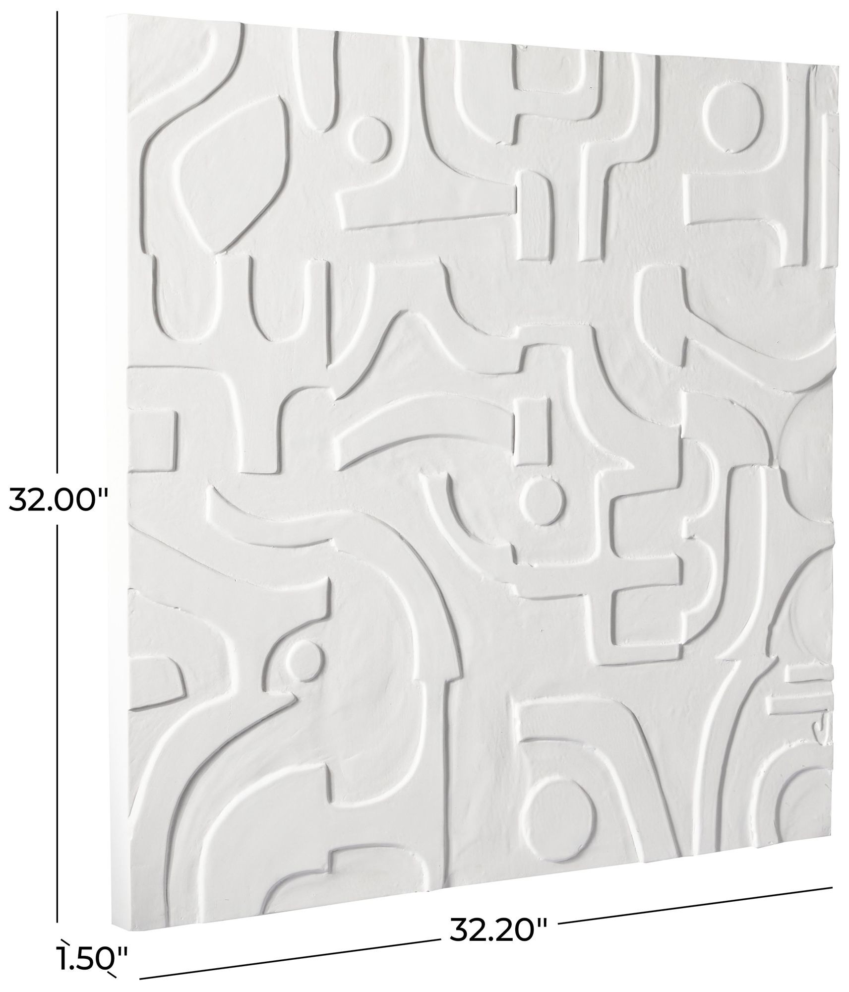 Image 6 White Wooden Contemporary Wall Decor, 32" x 2" x 32" more views