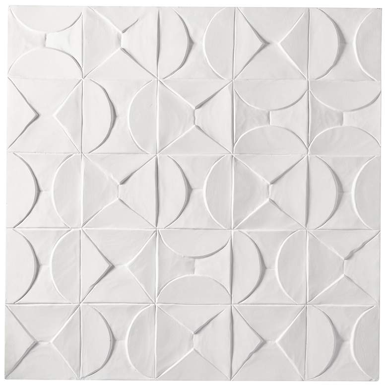 Image 2 White Wooden Contemporary Wall Decor, 40" x 2" x 40"