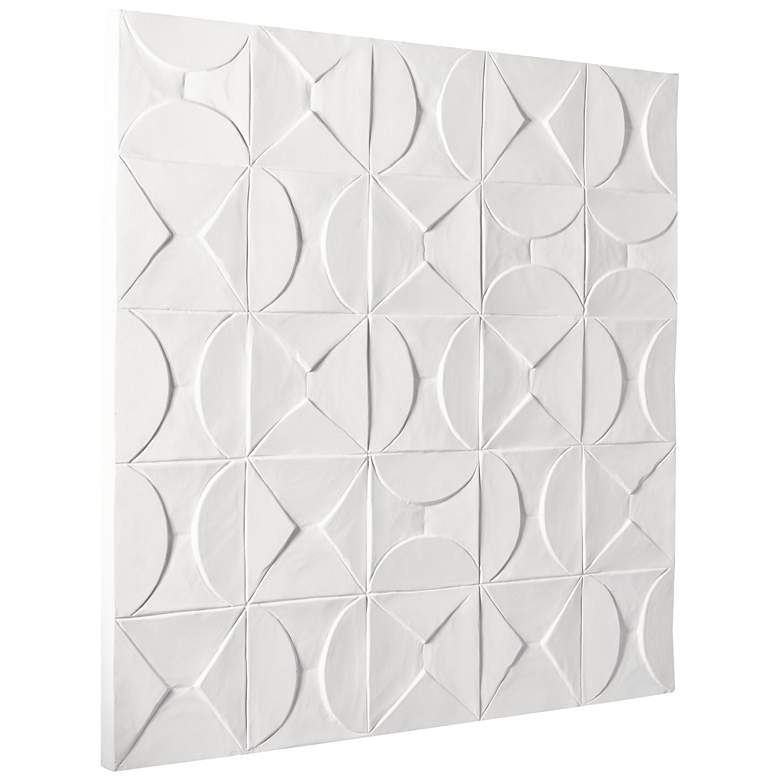 Image 5 White Wooden Contemporary Wall Decor, 40" x 2" x 40" more views