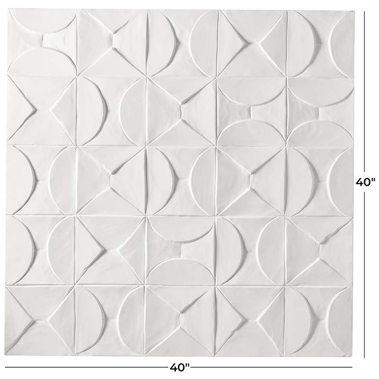 Image 6 White Wooden Contemporary Wall Decor, 40" x 2" x 40" more views