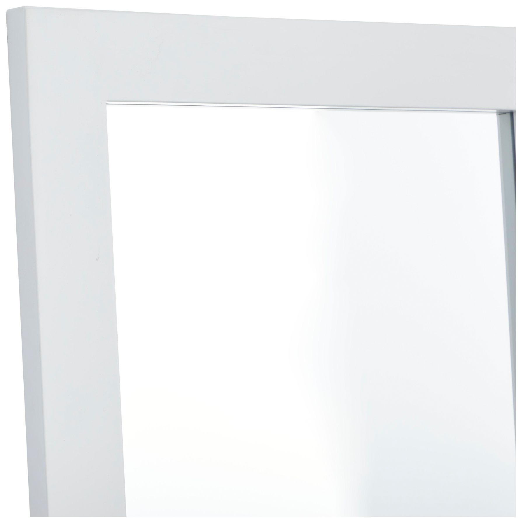 Image 2 White Wooden Contemporary Wall Mirror, 24" x 1" x 42 more views