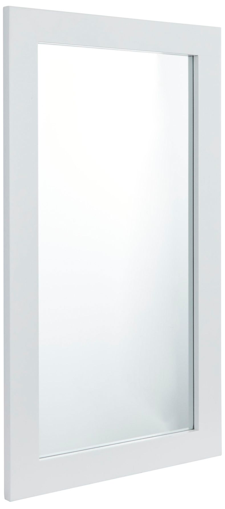 Image 5 White Wooden Contemporary Wall Mirror, 24" x 1" x 42 more views