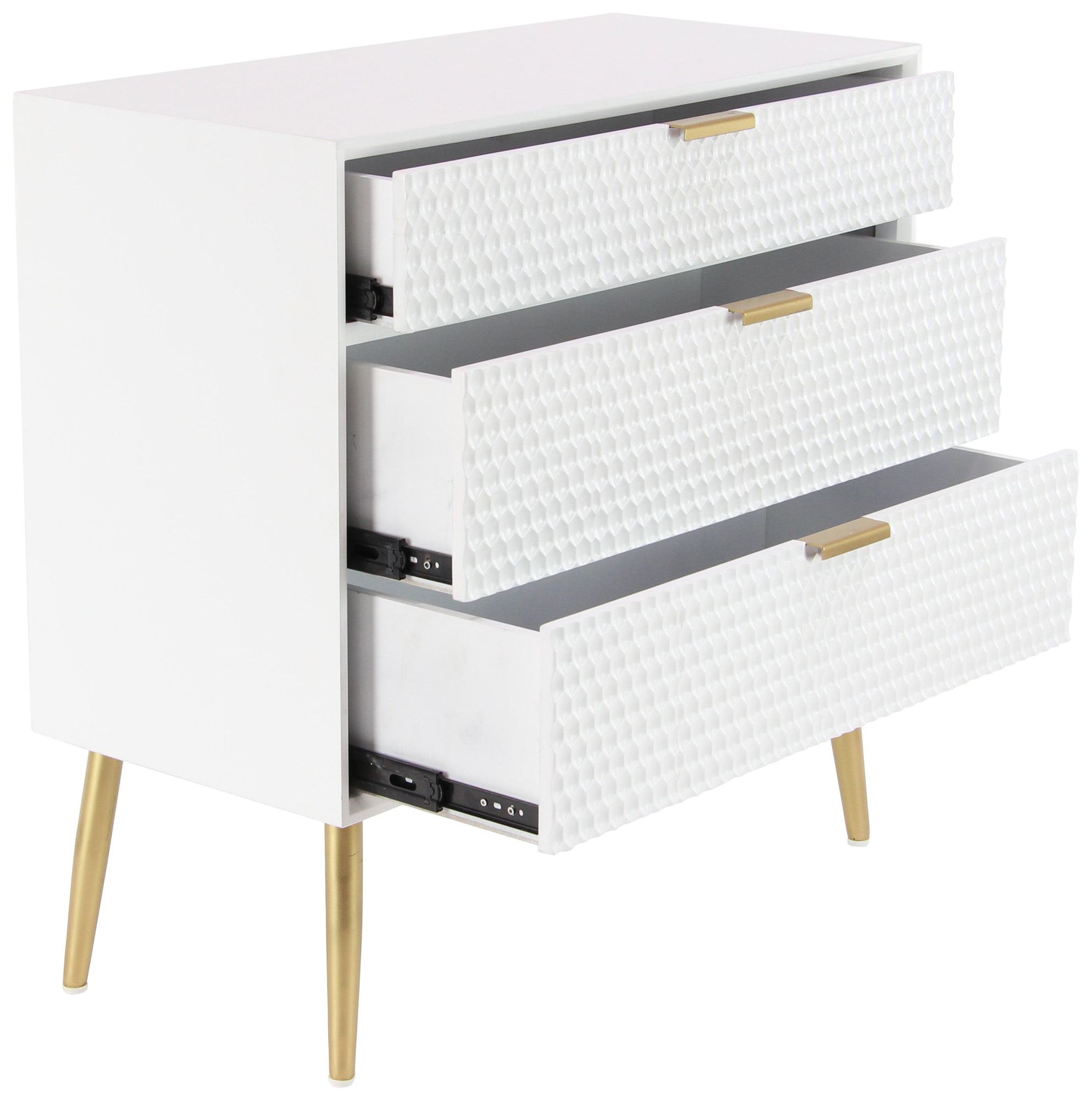 Image 6 White Wooden Modern Chest, 32" x 15" x 32" more views