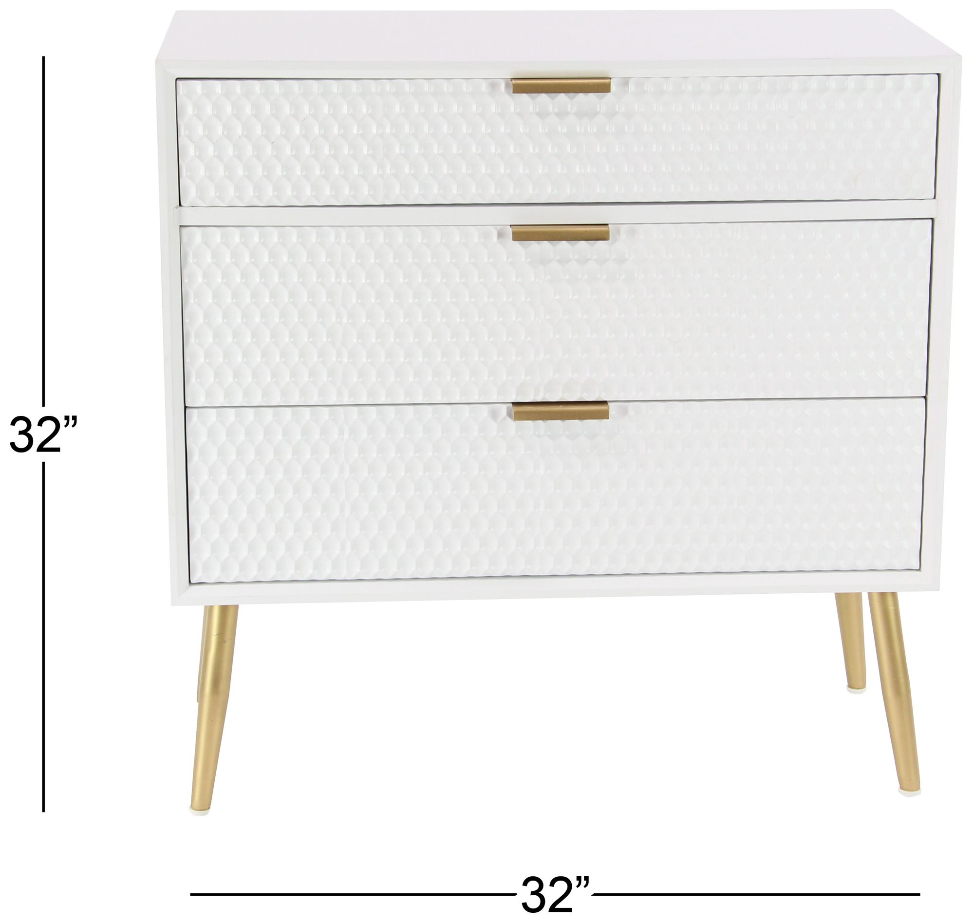 Image 7 White Wooden Modern Chest, 32" x 15" x 32" more views