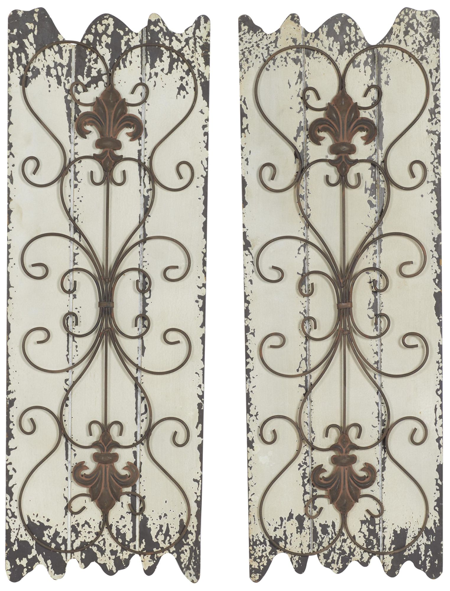 Image 2 White Wooden Rustic Wall Decor, S/2 11", 11"W