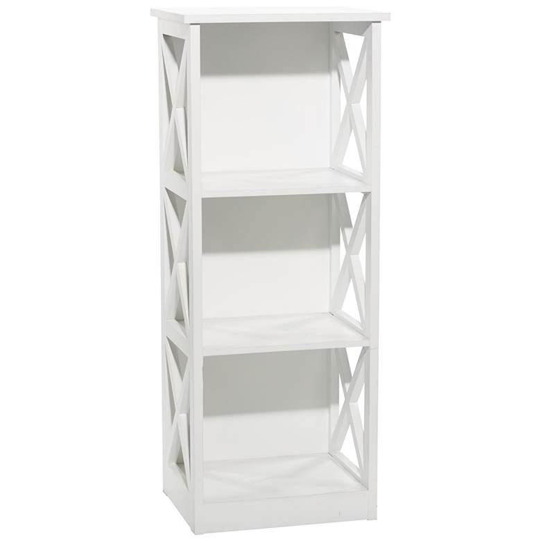 Image 1 White Wooden Traditional Shelving Unit, 16" x 12" x 40"