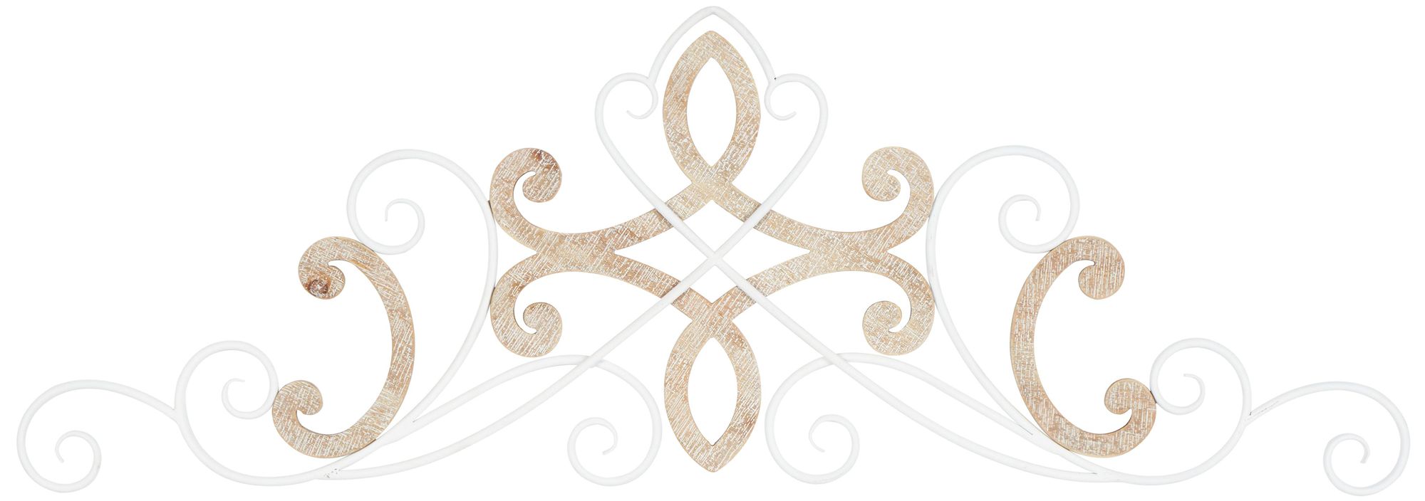Image 2 White Wooden Traditional Wall Decor, 47" x 1" x 16"