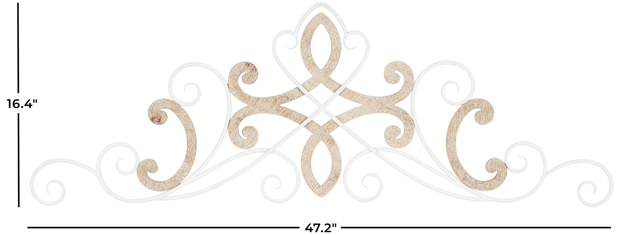 Image 7 White Wooden Traditional Wall Decor, 47" x 1" x 16" more views