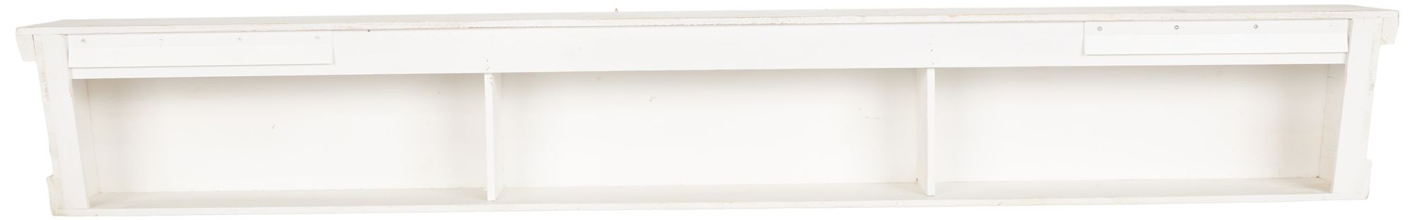 Image 5 White Wooden Vintage Wall Shelf, 72" x 8" x 10" more views