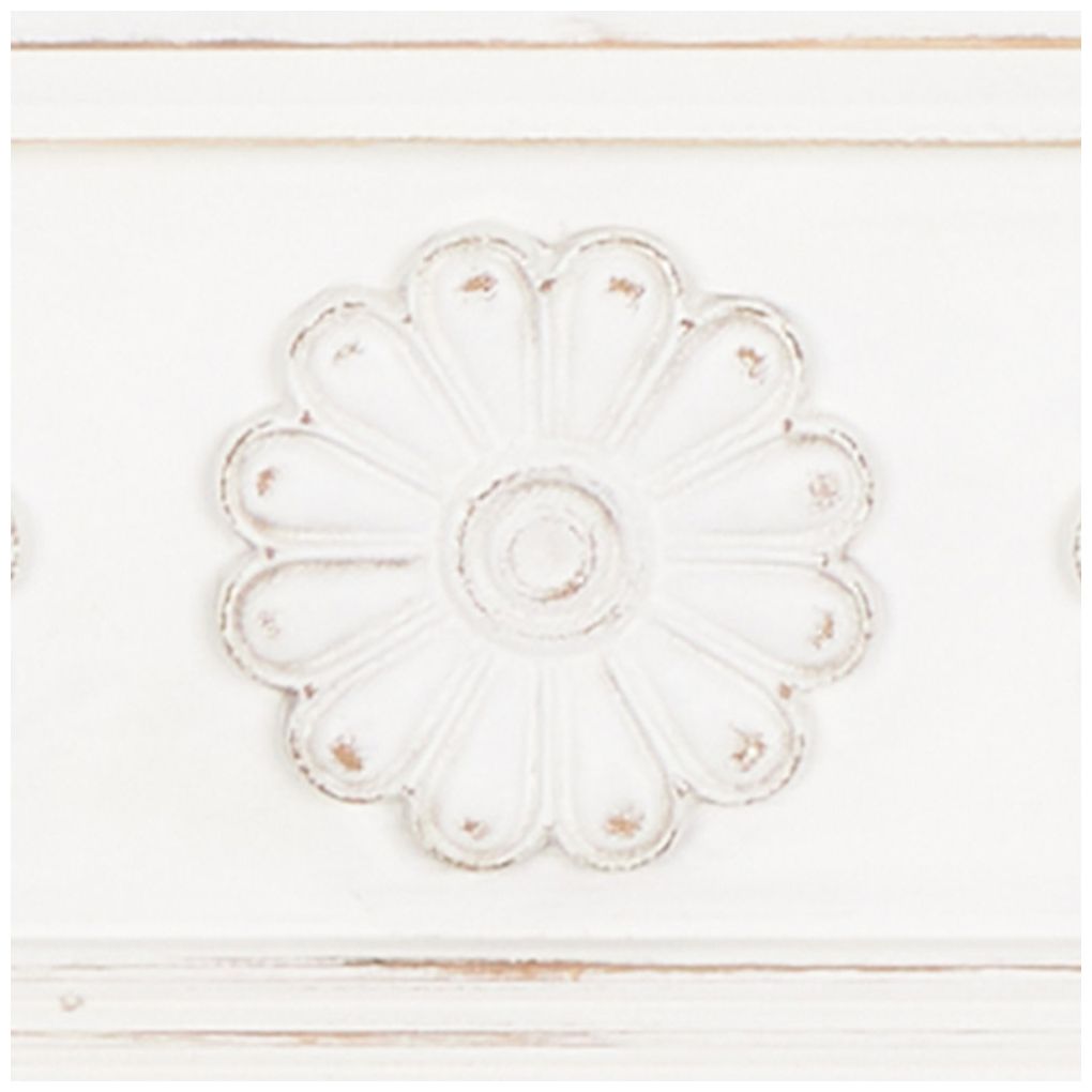 White Wooden Vintage Wall Shelf, 72" x 8" x 10"