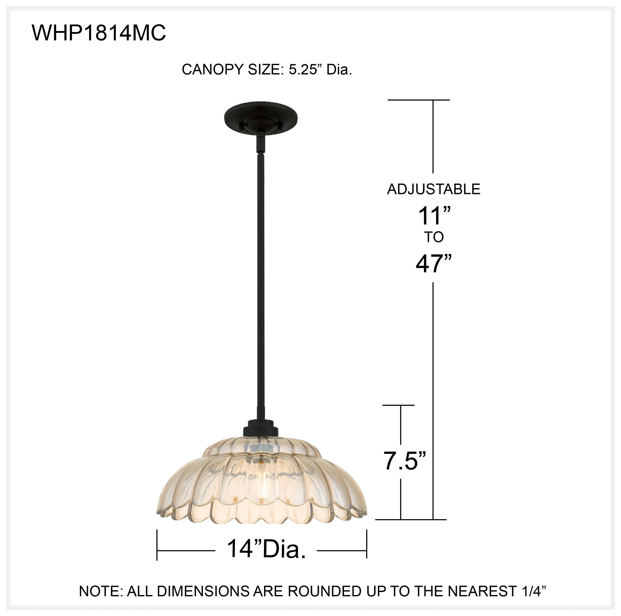 Whitecap 1-Light Mottled Cocoa Pendant Light