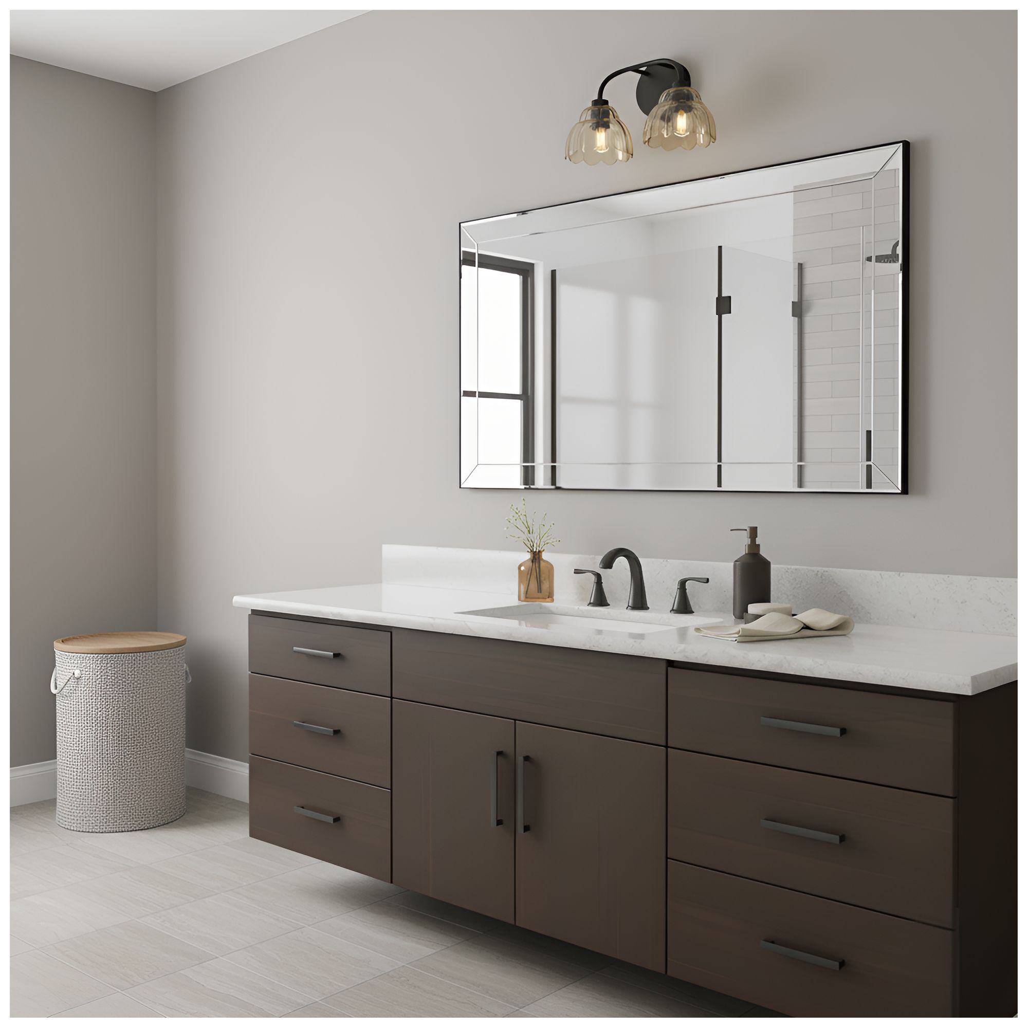 Whitecap 2-Light Mottled Cocoa Vanity Light