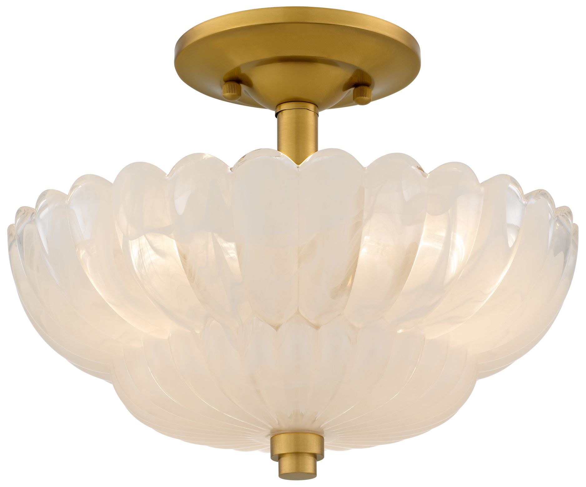 Thumbnail2 of Whitecap 3-Light Brushed Gold Semi-Flush Mount