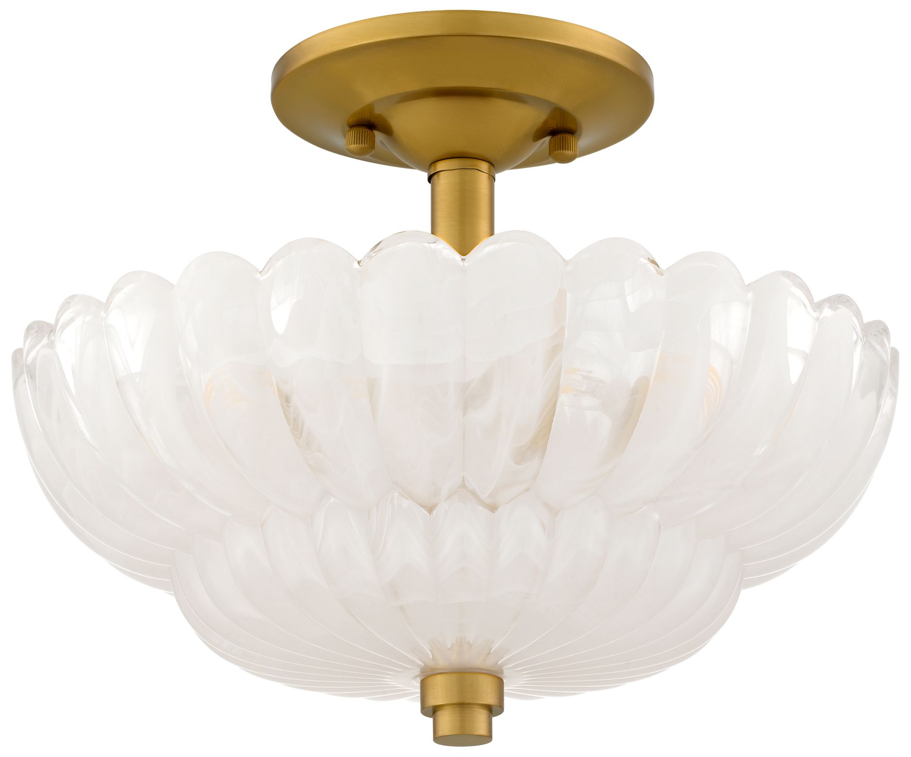 Thumbnail3 of Whitecap 3-Light Brushed Gold Semi-Flush Mount more views