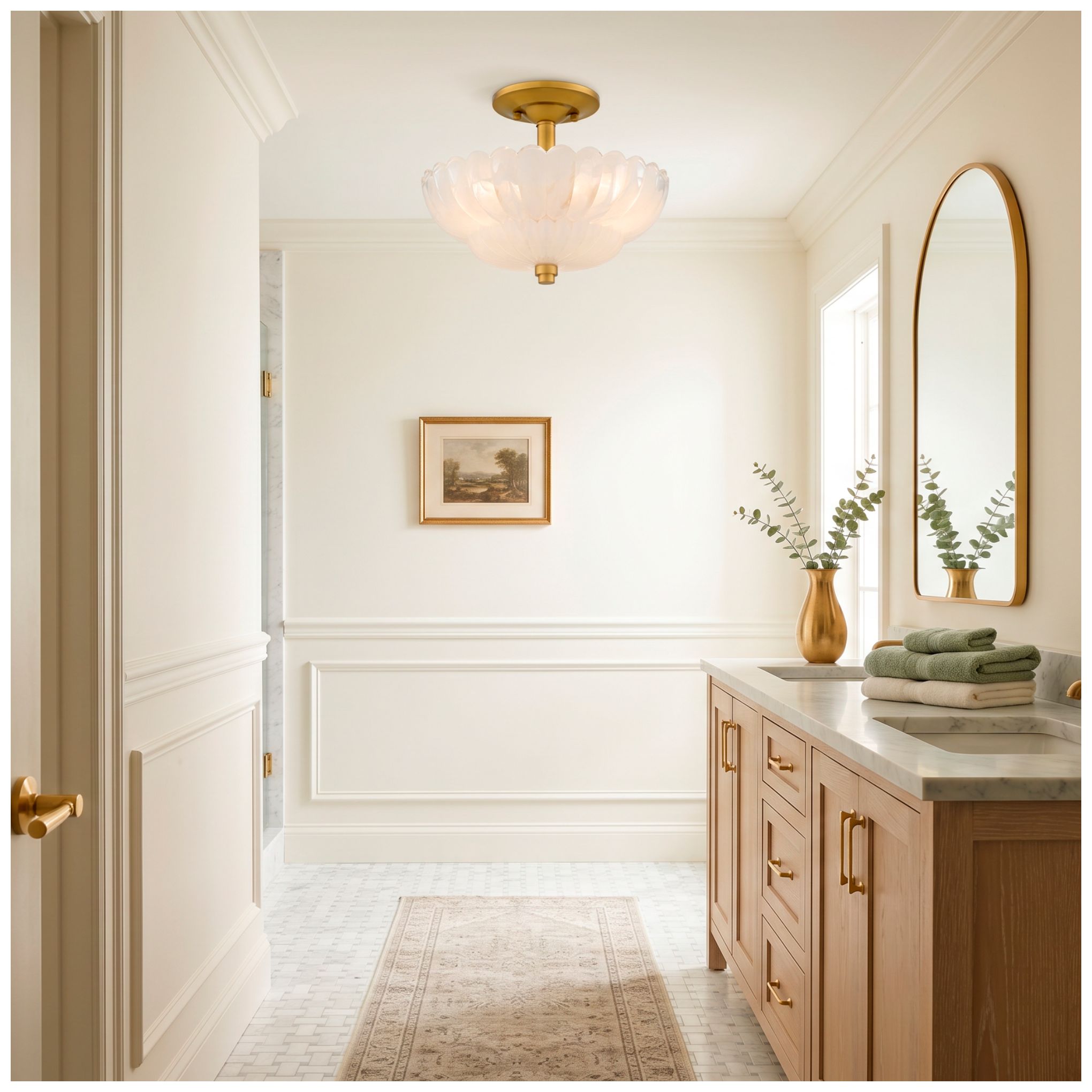 Whitecap 3-Light Brushed Gold Semi-Flush Mount