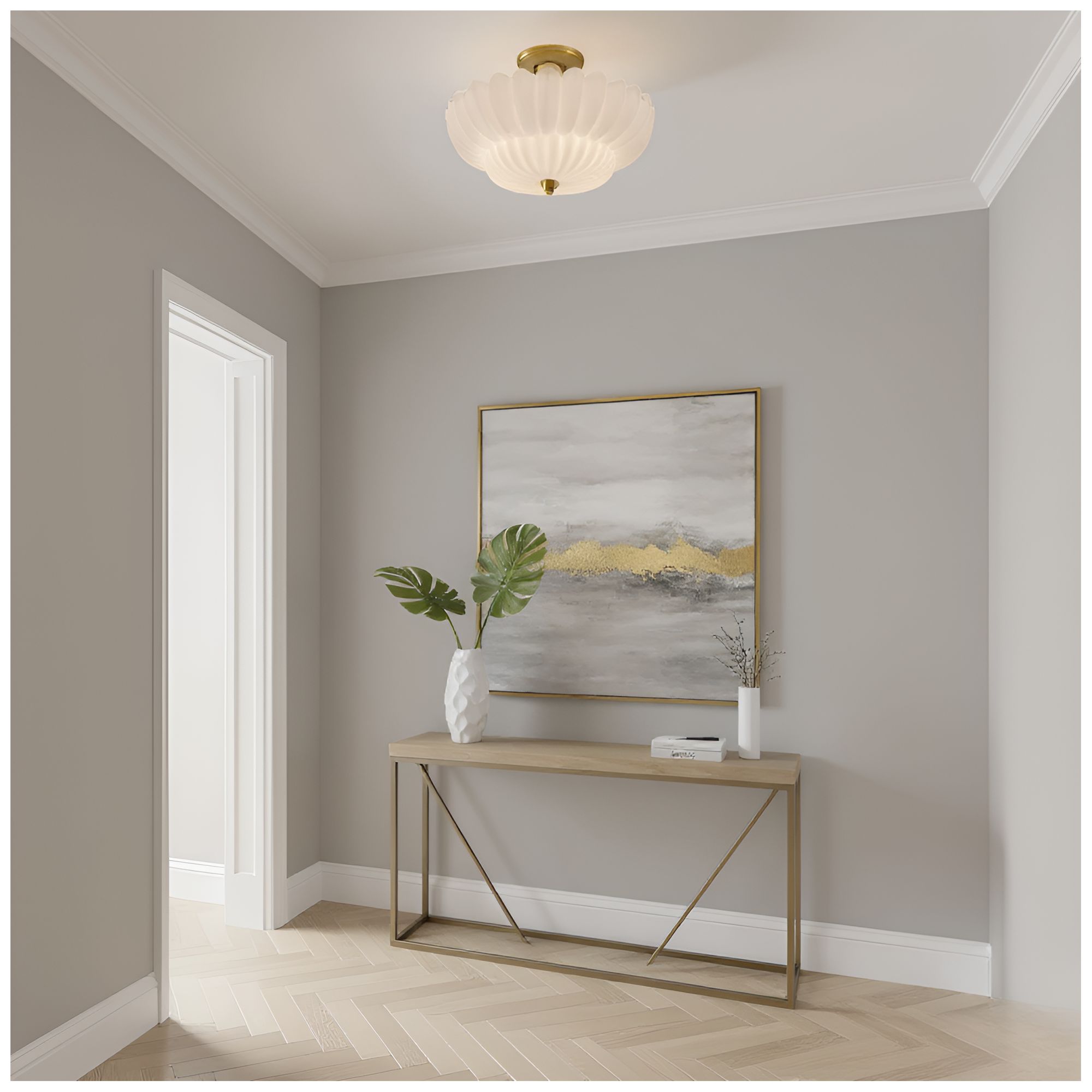 Image 7 Whitecap 4-Light Brushed Gold Semi-Flush Mount more views