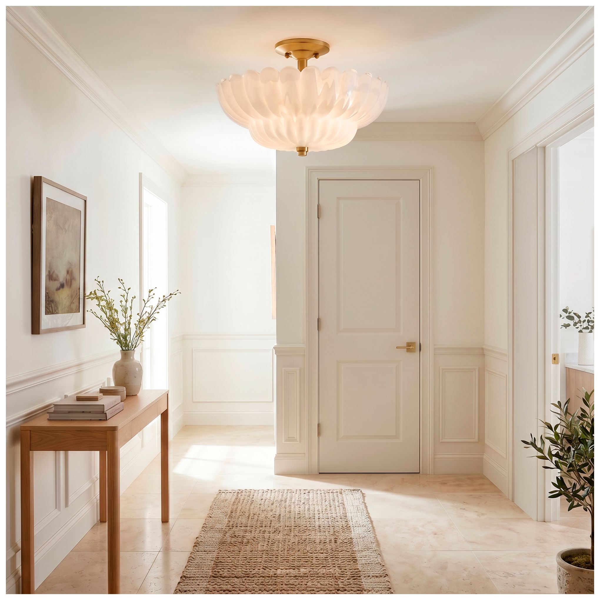Whitecap 4-Light Brushed Gold Semi-Flush Mount