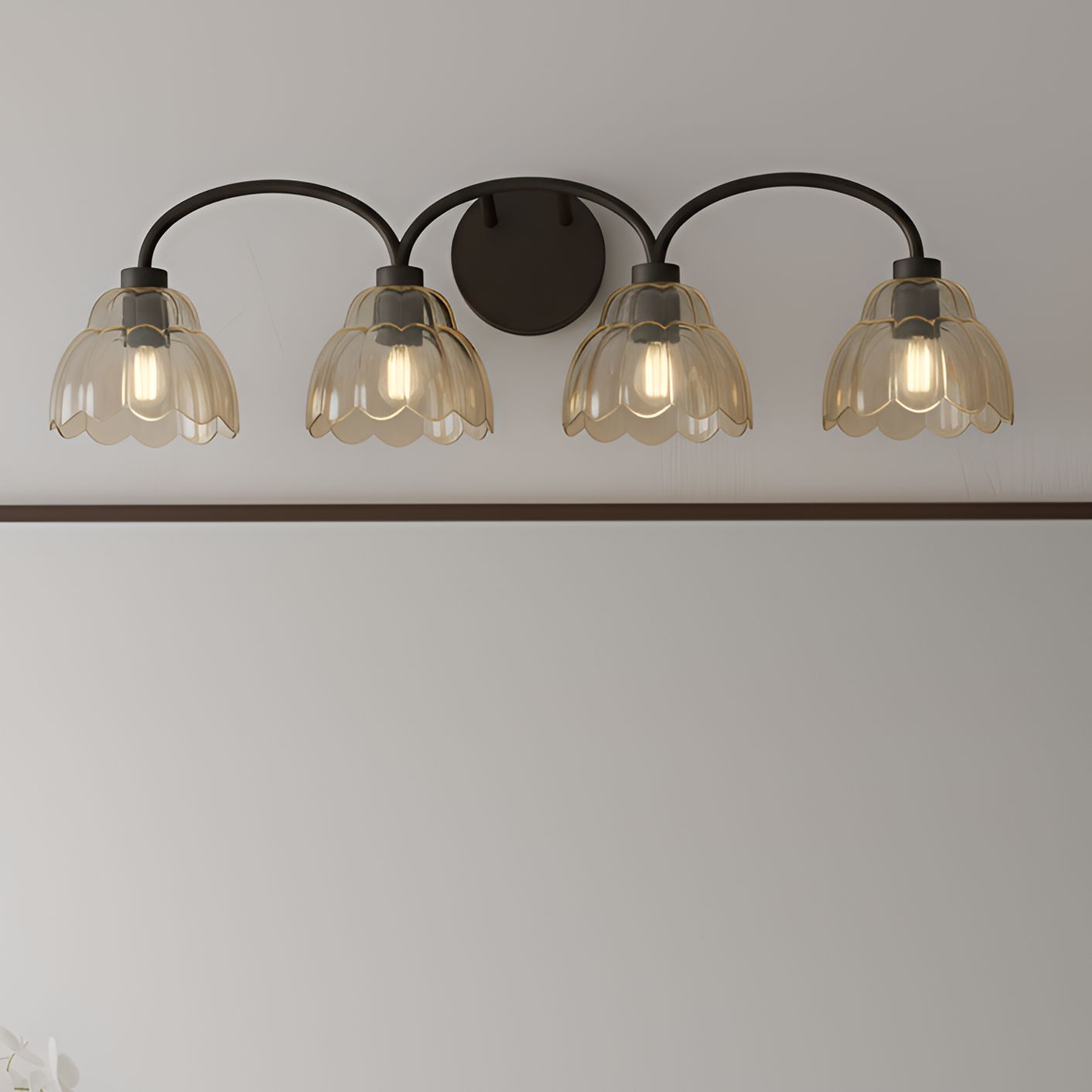 Whitecap 4-Light Mottled Cocoa Vanity Light