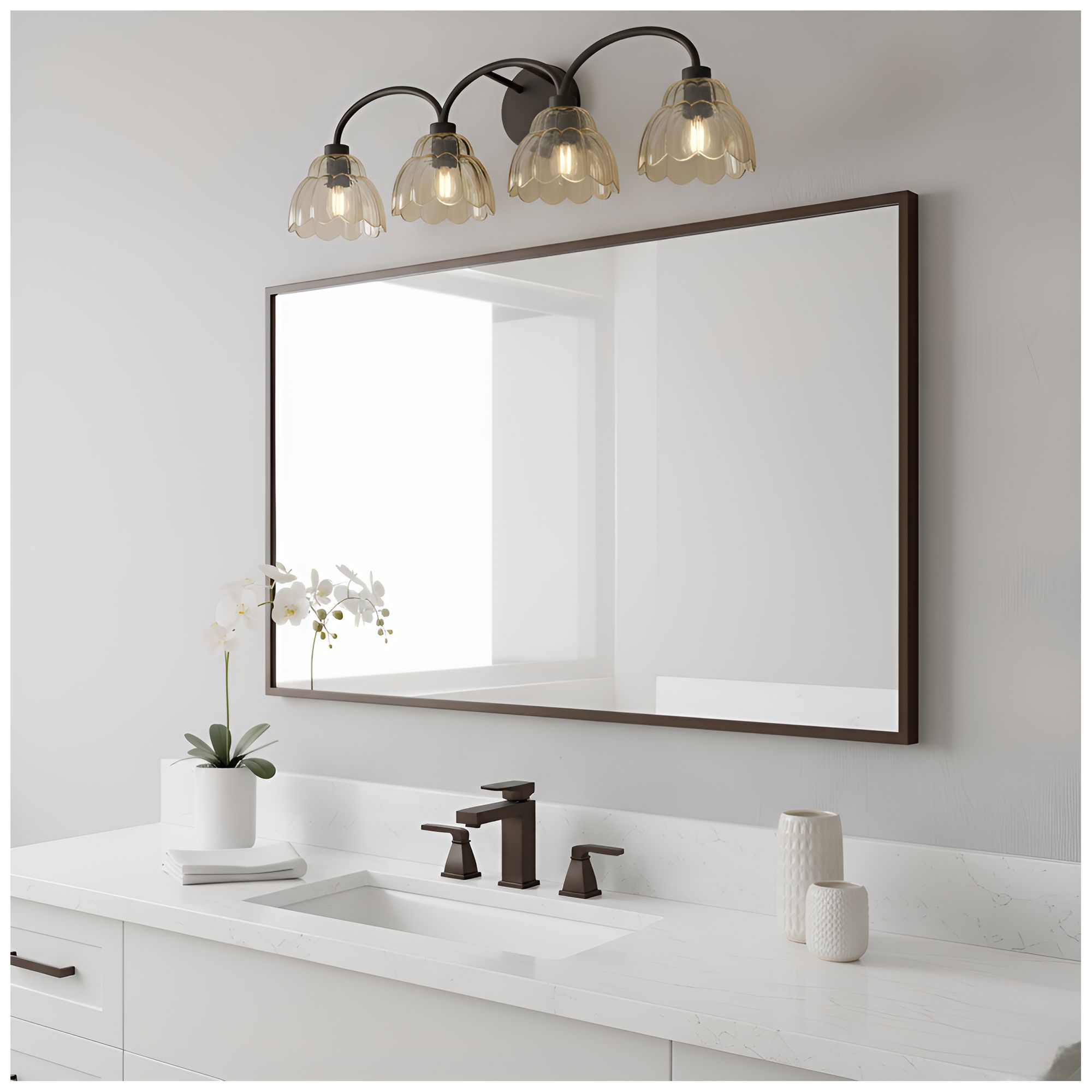 Image 7 Whitecap 4-Light Mottled Cocoa Vanity Light more views