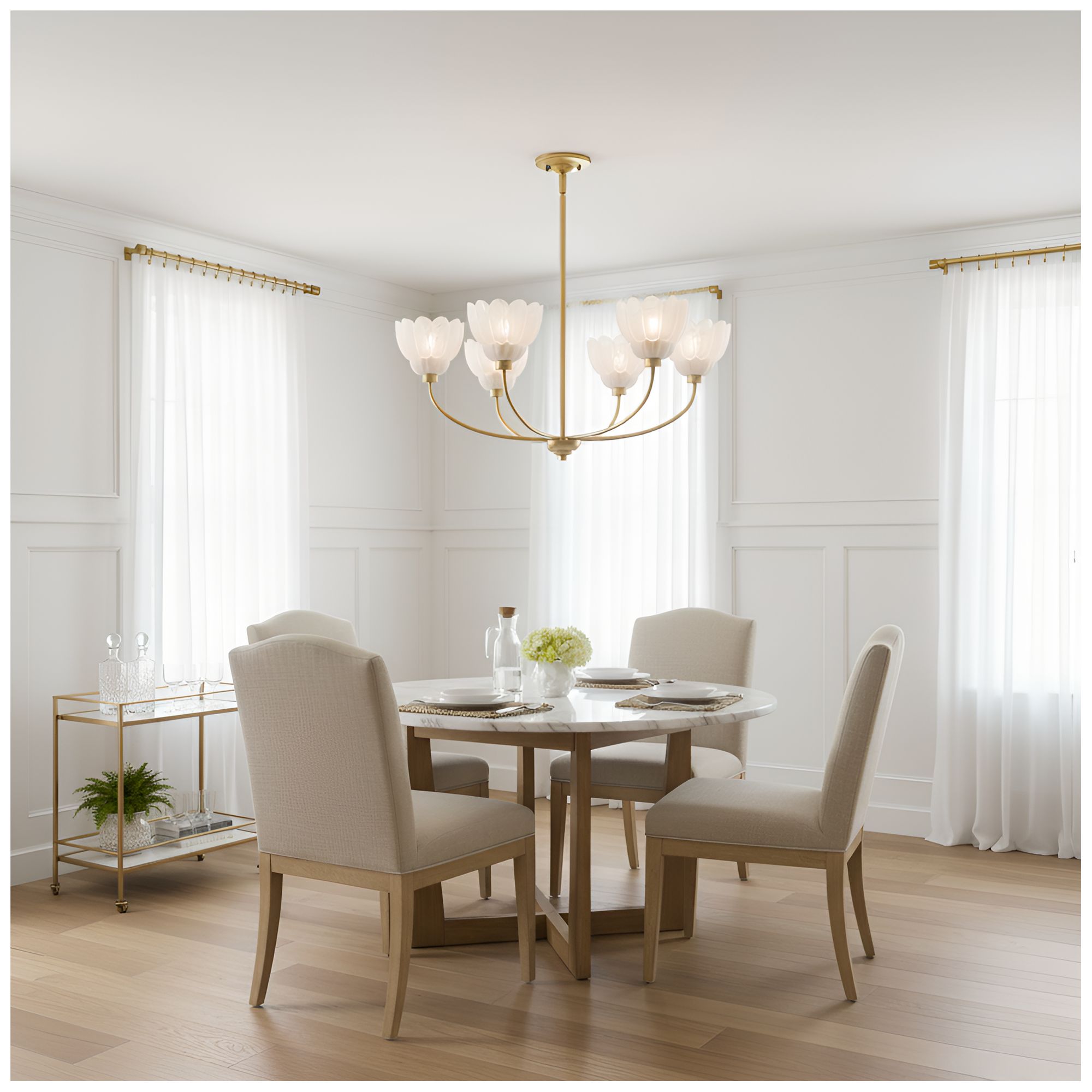 Image 7 Whitecap 5-Light Brushed Gold Chandelier more views