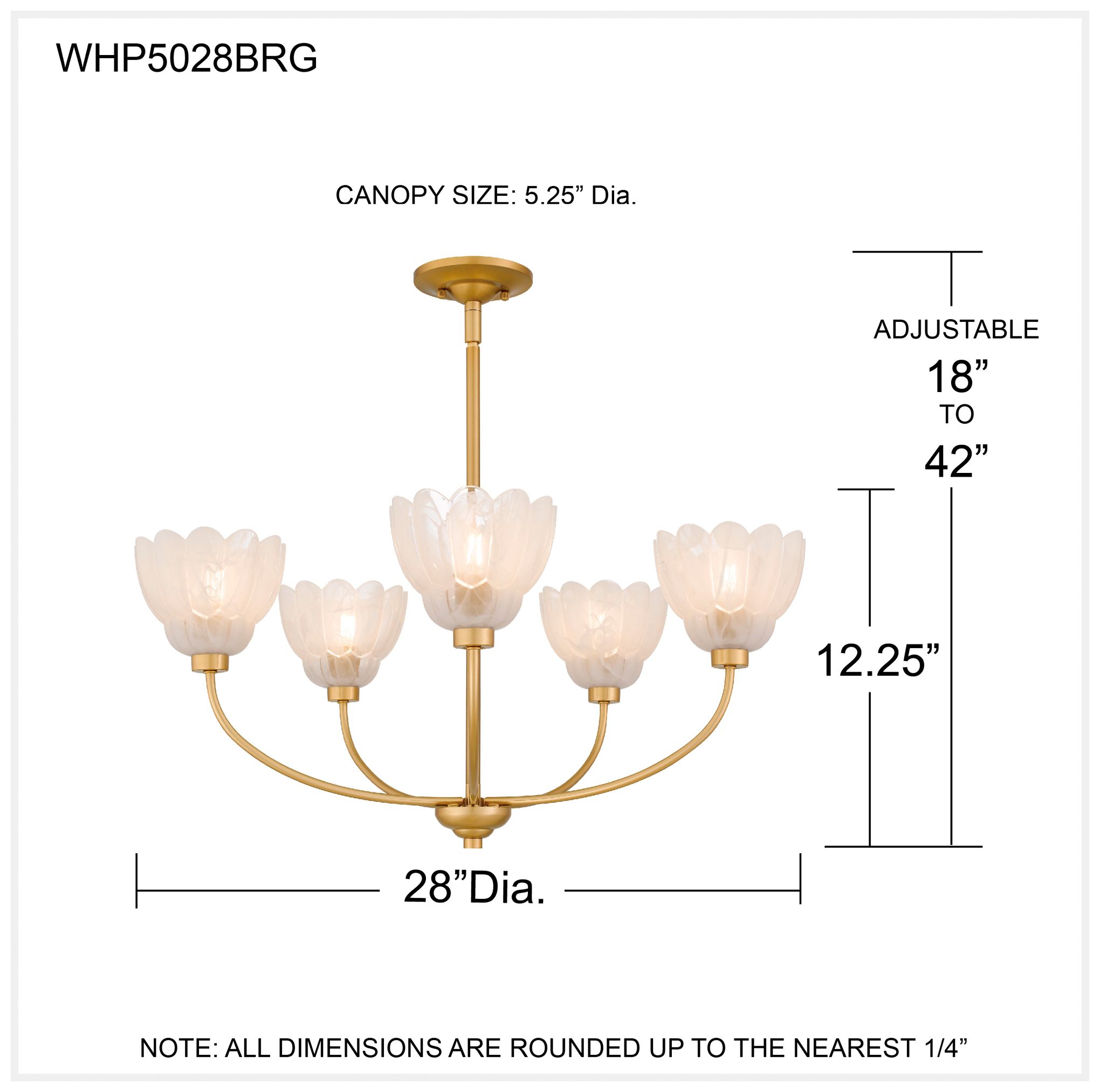 Whitecap 5-Light Brushed Gold Chandelier