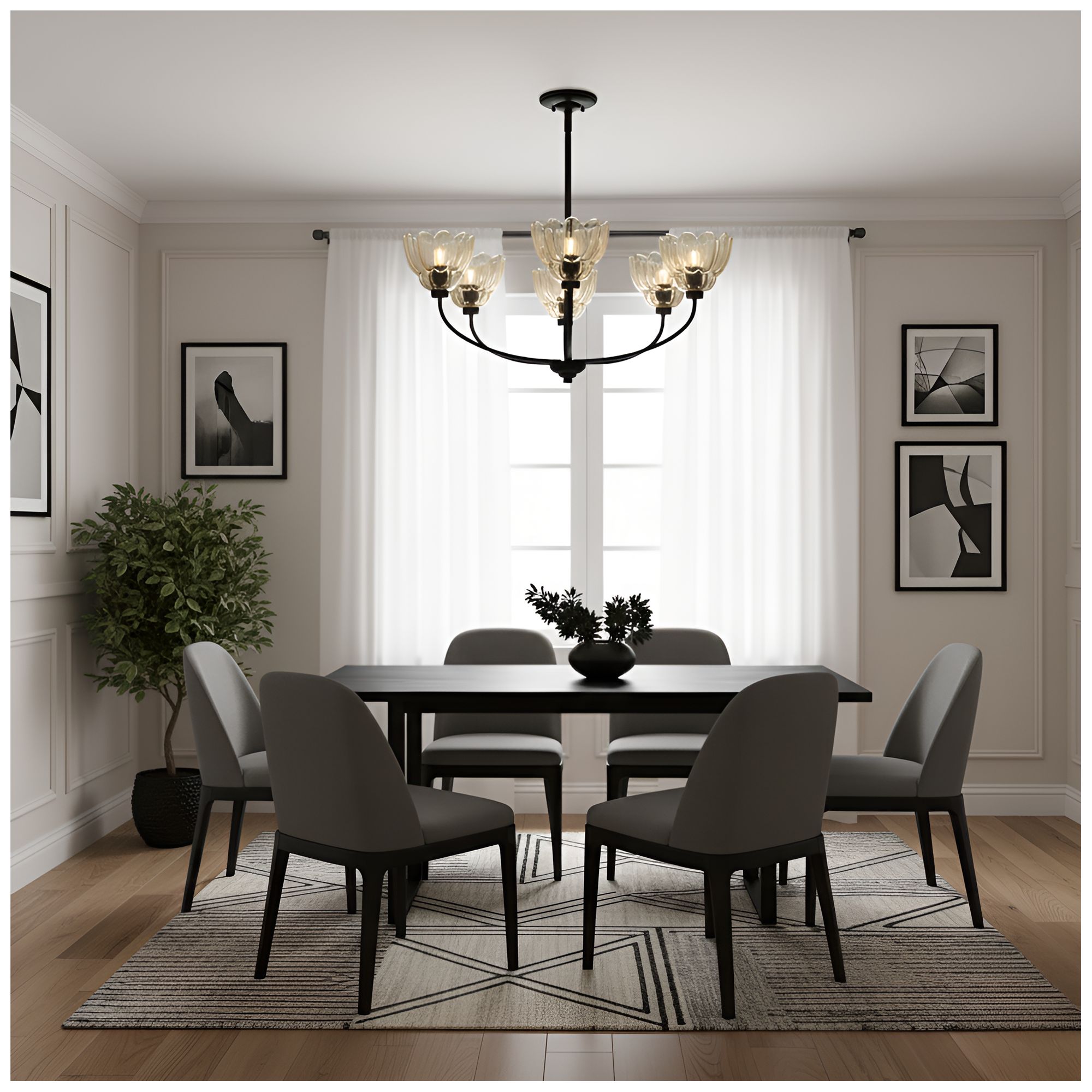 Image 7 Whitecap 5-Light Mottled Cocoa Chandelier more views