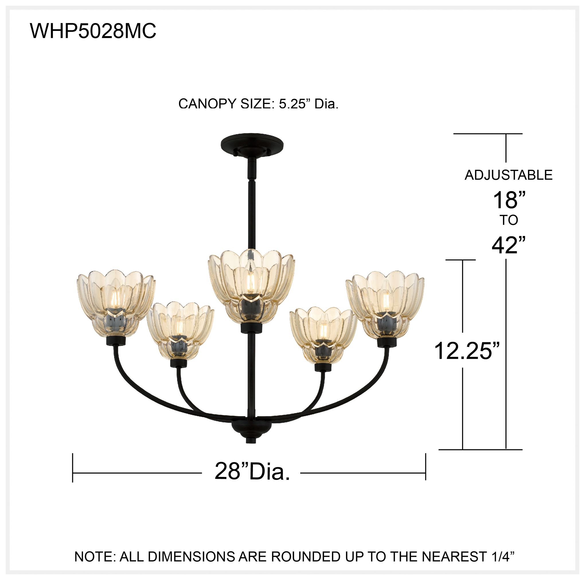Whitecap 5-Light Mottled Cocoa Chandelier