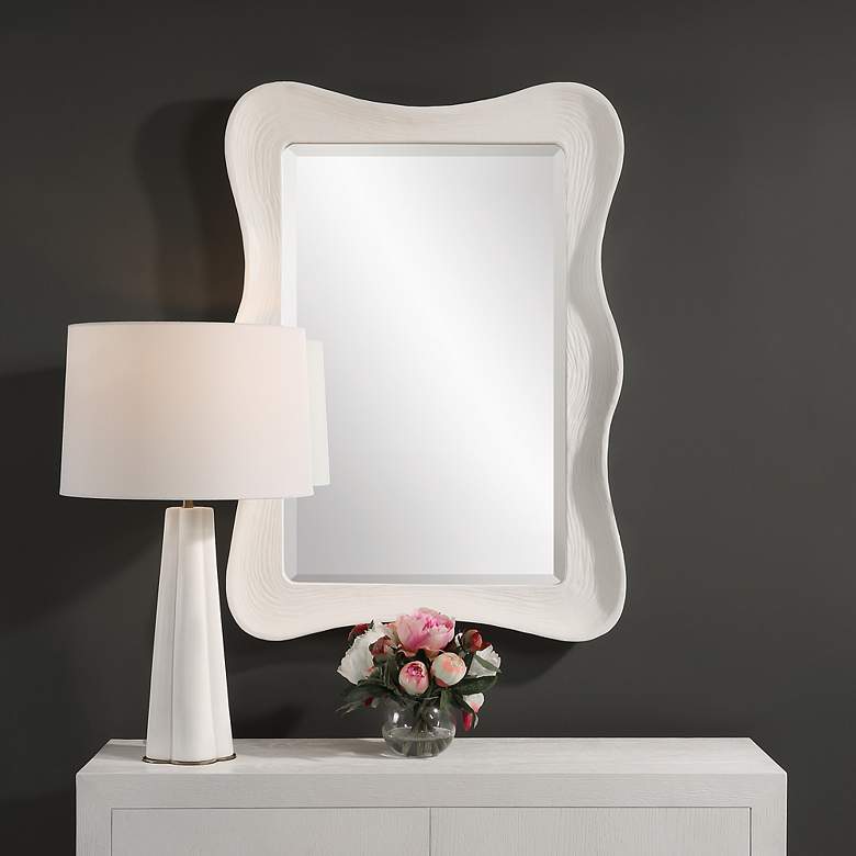 Image 2 Whitehaven White 25 1/2" x 35 3/4" Rectangular Wall Mirror