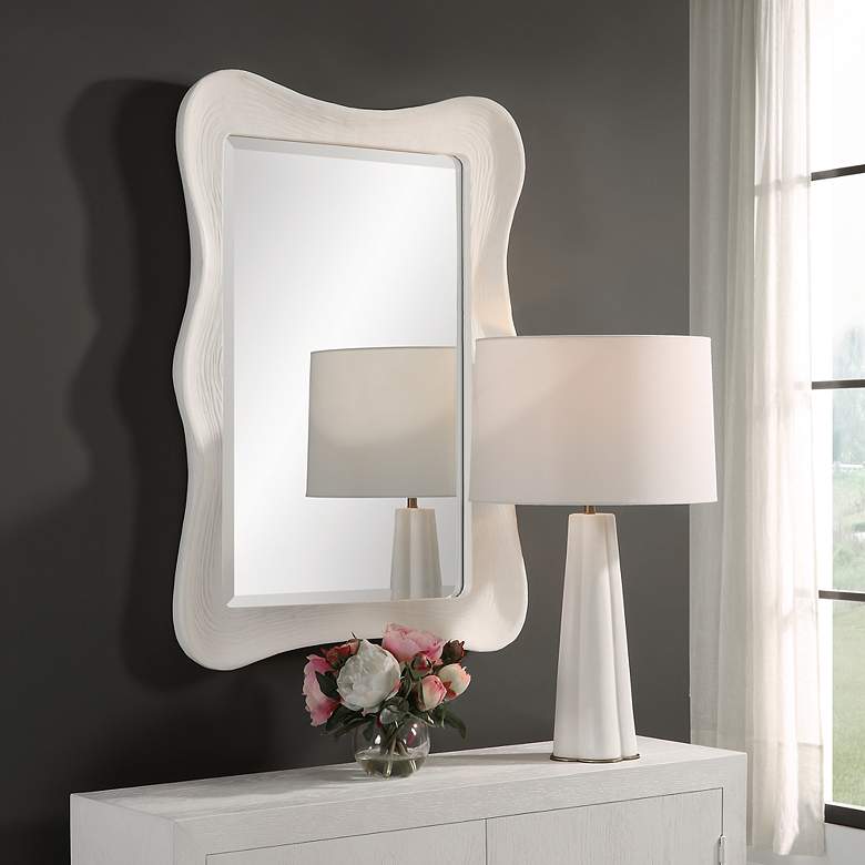 Image 4 Whitehaven White 25 1/2" x 35 3/4" Rectangular Wall Mirror more views
